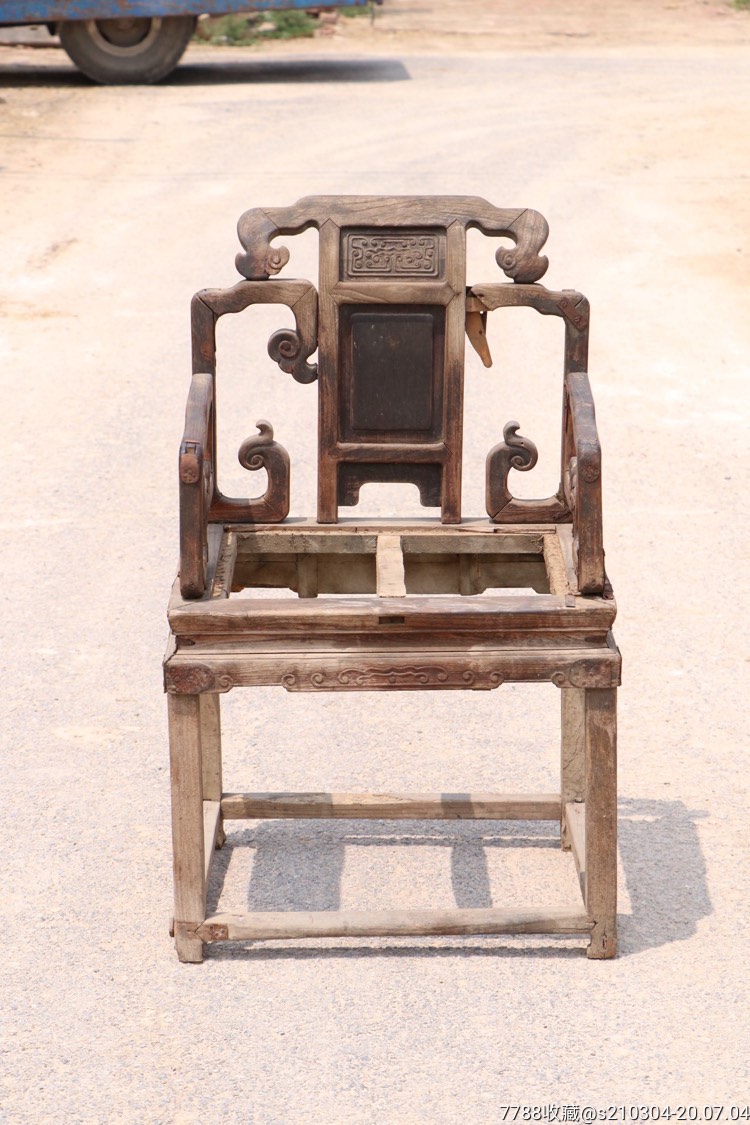 明代软底榉木太师椅单只《微残》