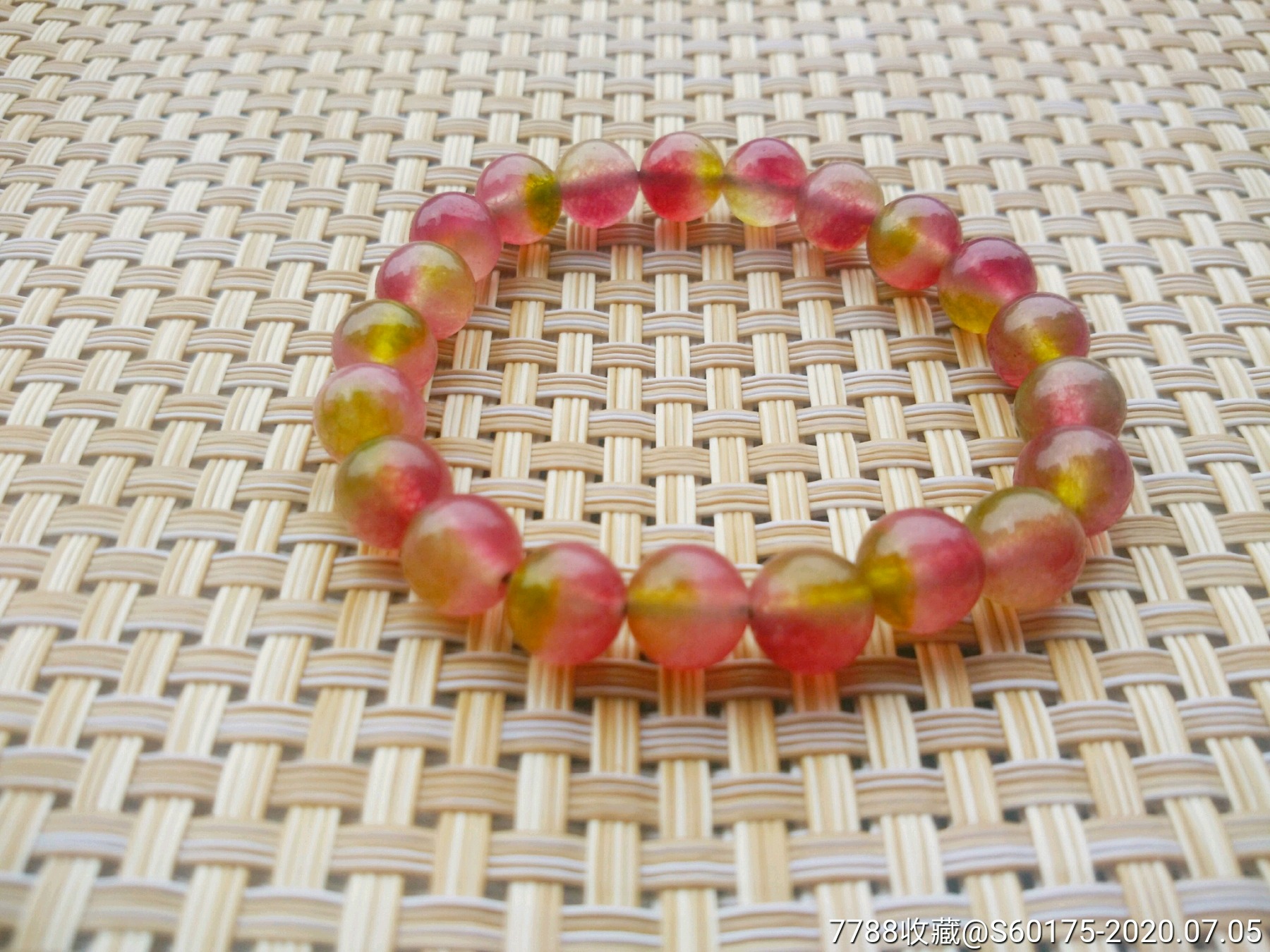 天然西瓜玉髓手串8mm佛珠手串女-玛瑙/宝石手串-7788收藏__收藏热线