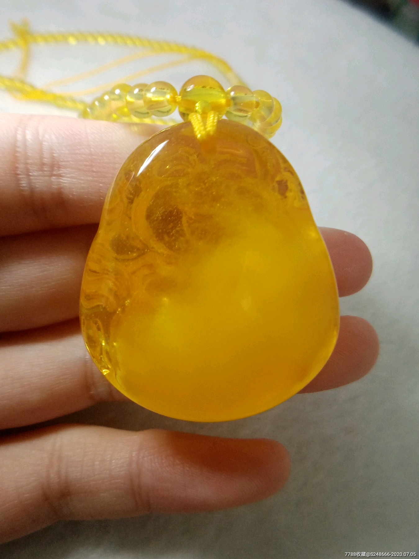 天然蜜蜡金绞蜜佛公项链