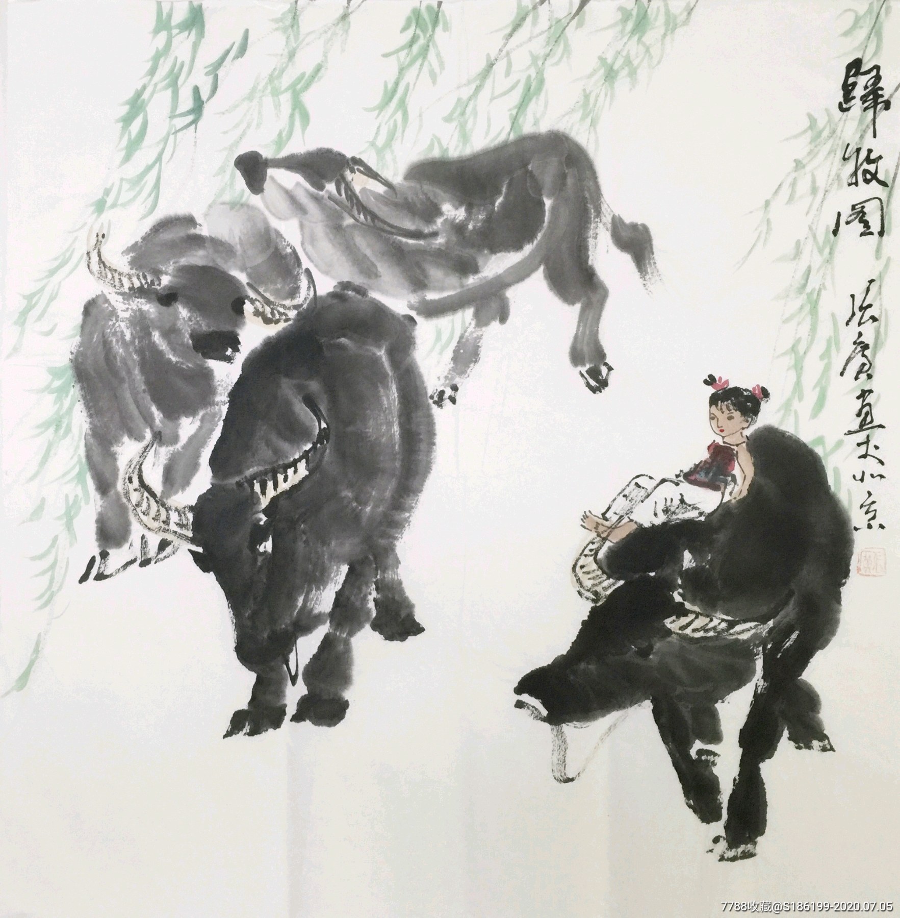 【张广】中美协会员,东方美术交流协会理事,手绘四尺斗方人物画1