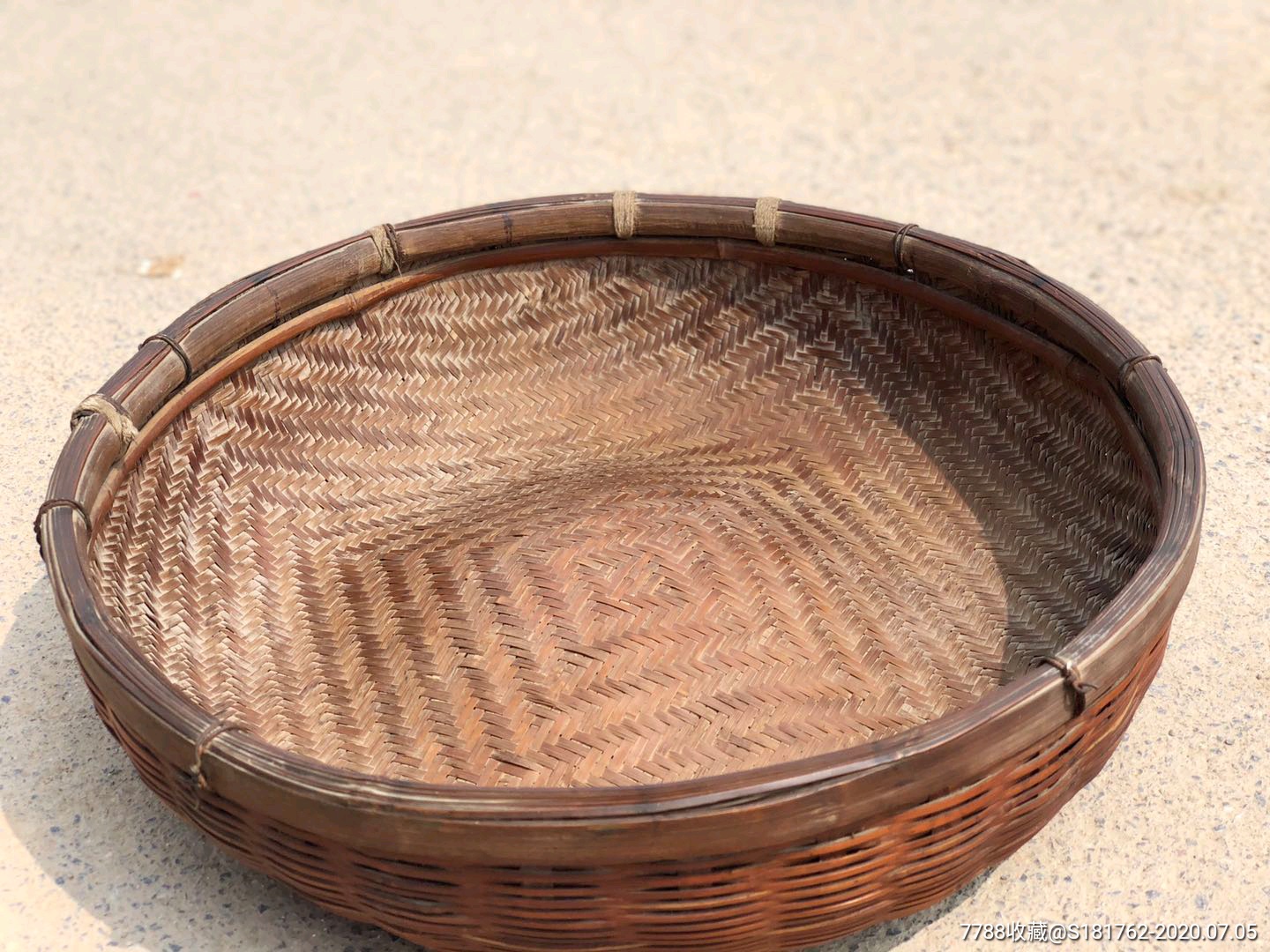 民俗老物件,竹编簸箩-其他竹制品-7788陶瓷