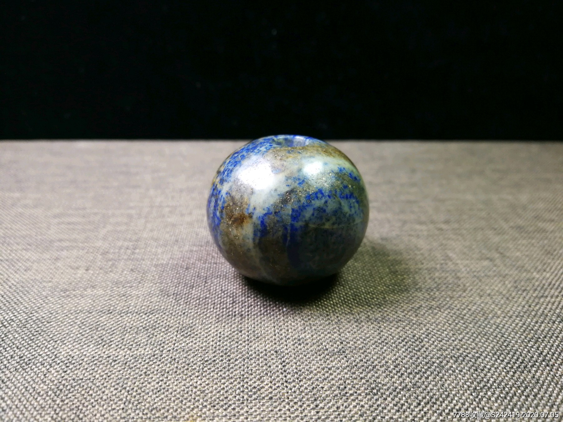 天然青金石老帽顶-青金石-7788收藏