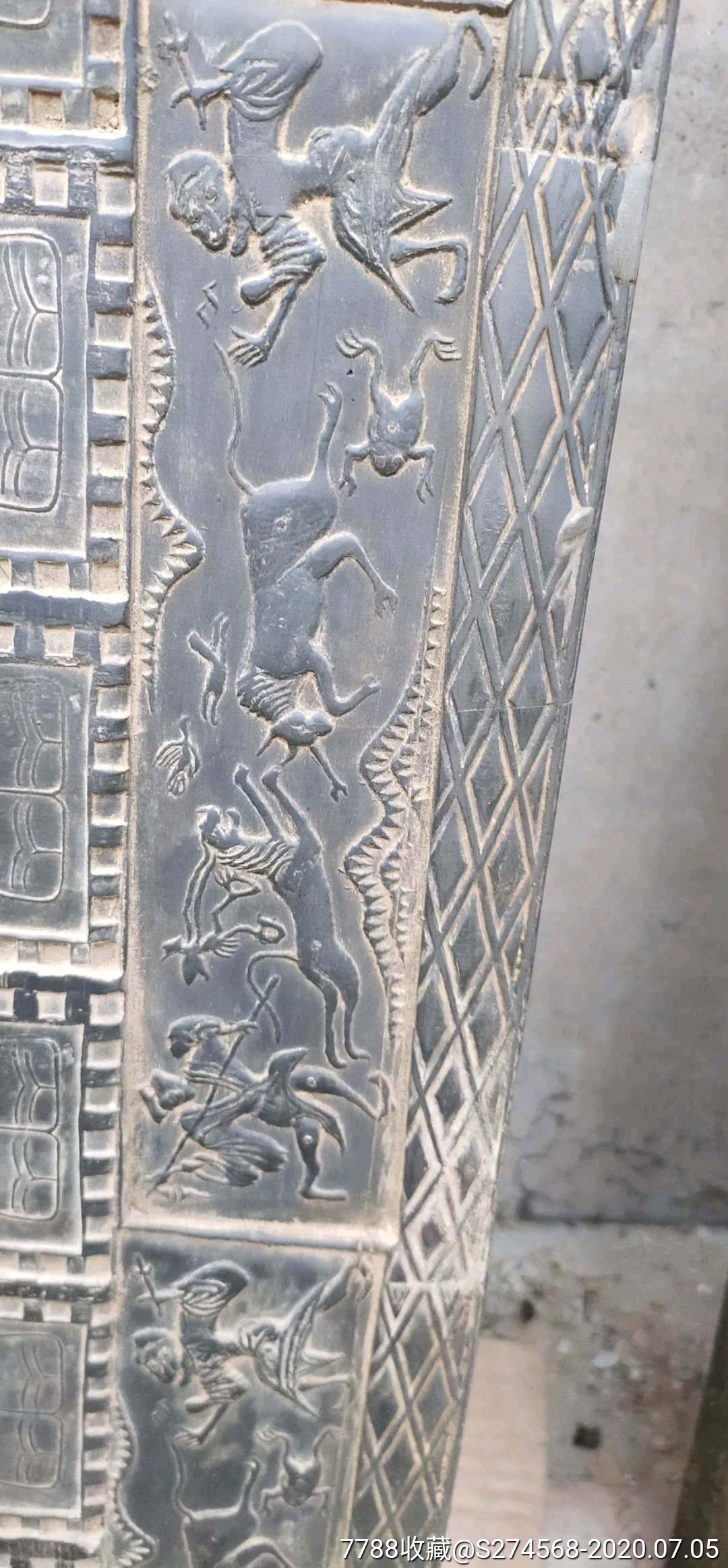 老汉砖122/38/13雕刻动物马拉车,花型精美茶桌茶台专用,包老