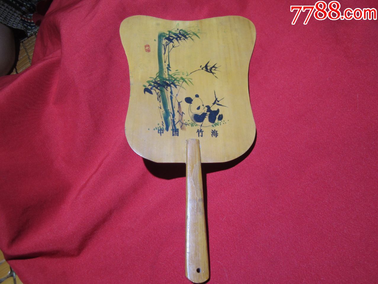 老手绘画手工竹簧竹扇