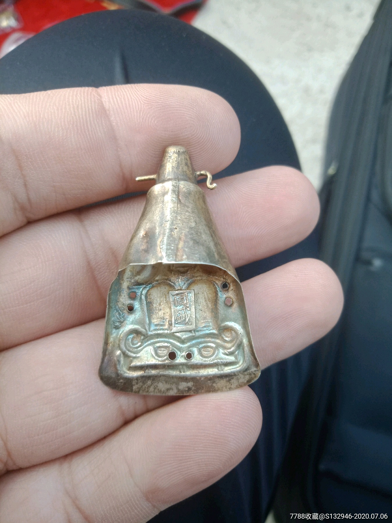 清代民国极美品相八仙银帽花一套-其他银器-7788收藏