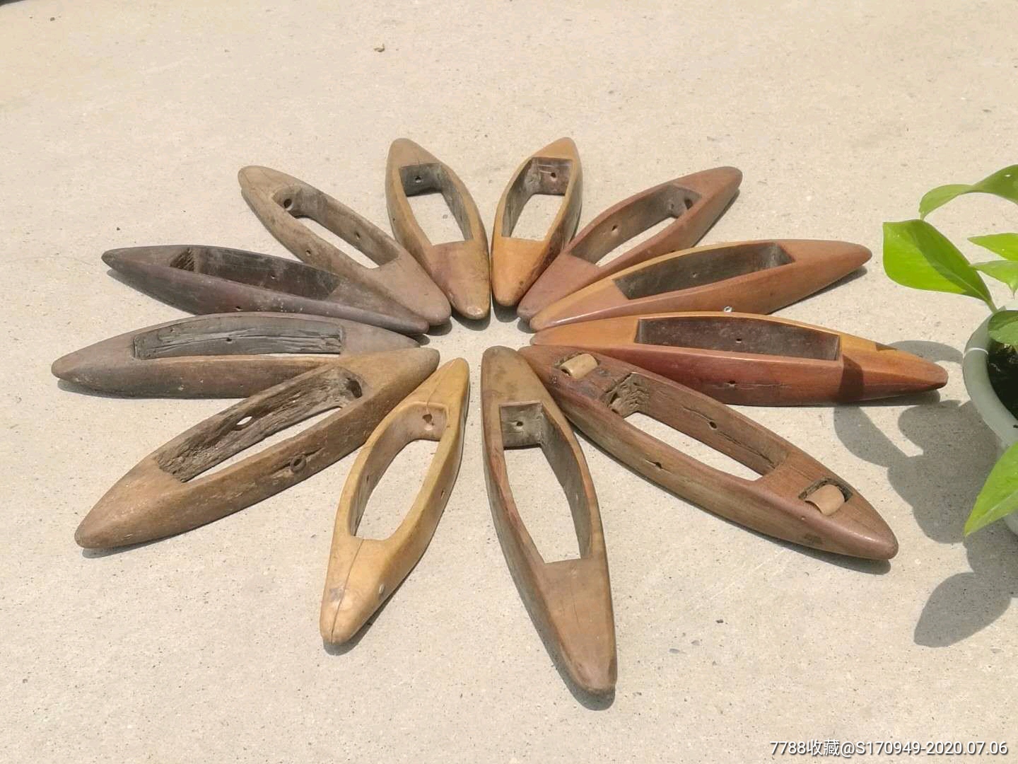 民俗老物件老枣木织布梭十二个56