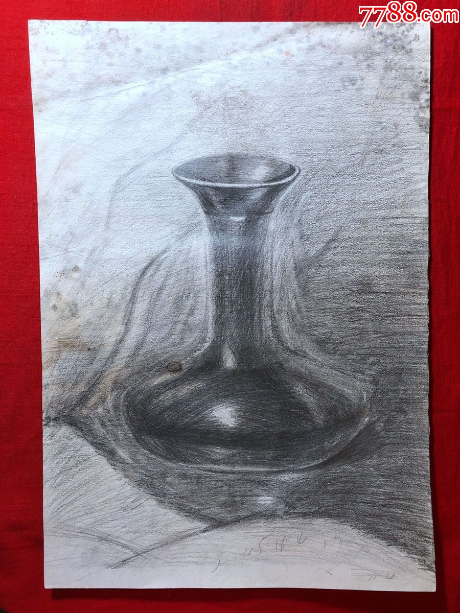 书画原作6967,无款素描画,8开,双面_素描/速写_成都故纸【7788收藏