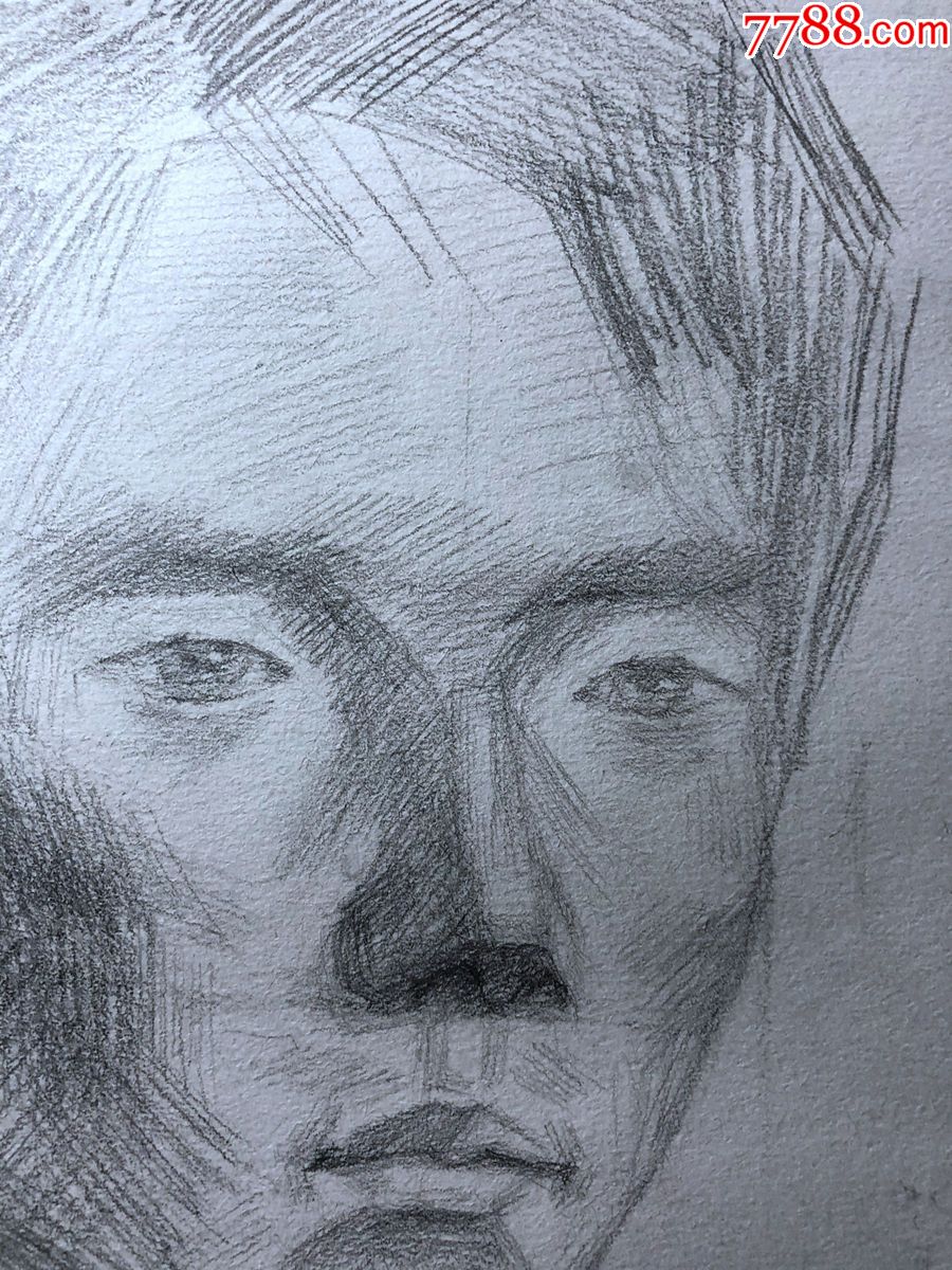 书画原作6969,无款素描画,8开