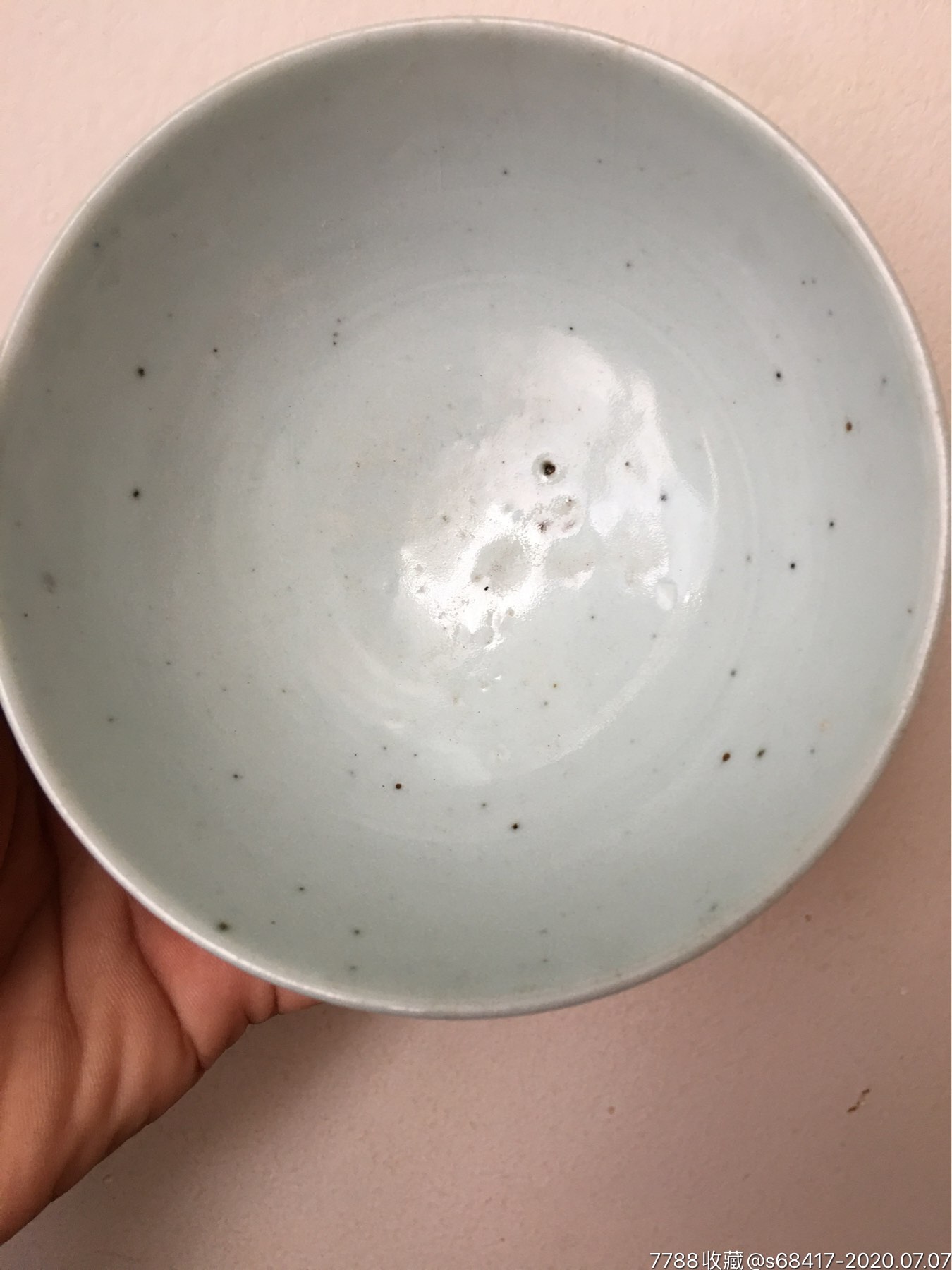 民国时期书法文字碗一对