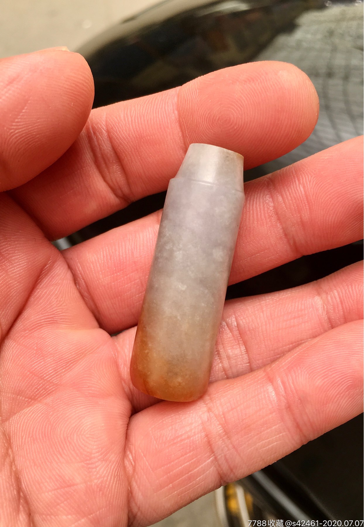 清代老翡翠冰地红翡烟嘴