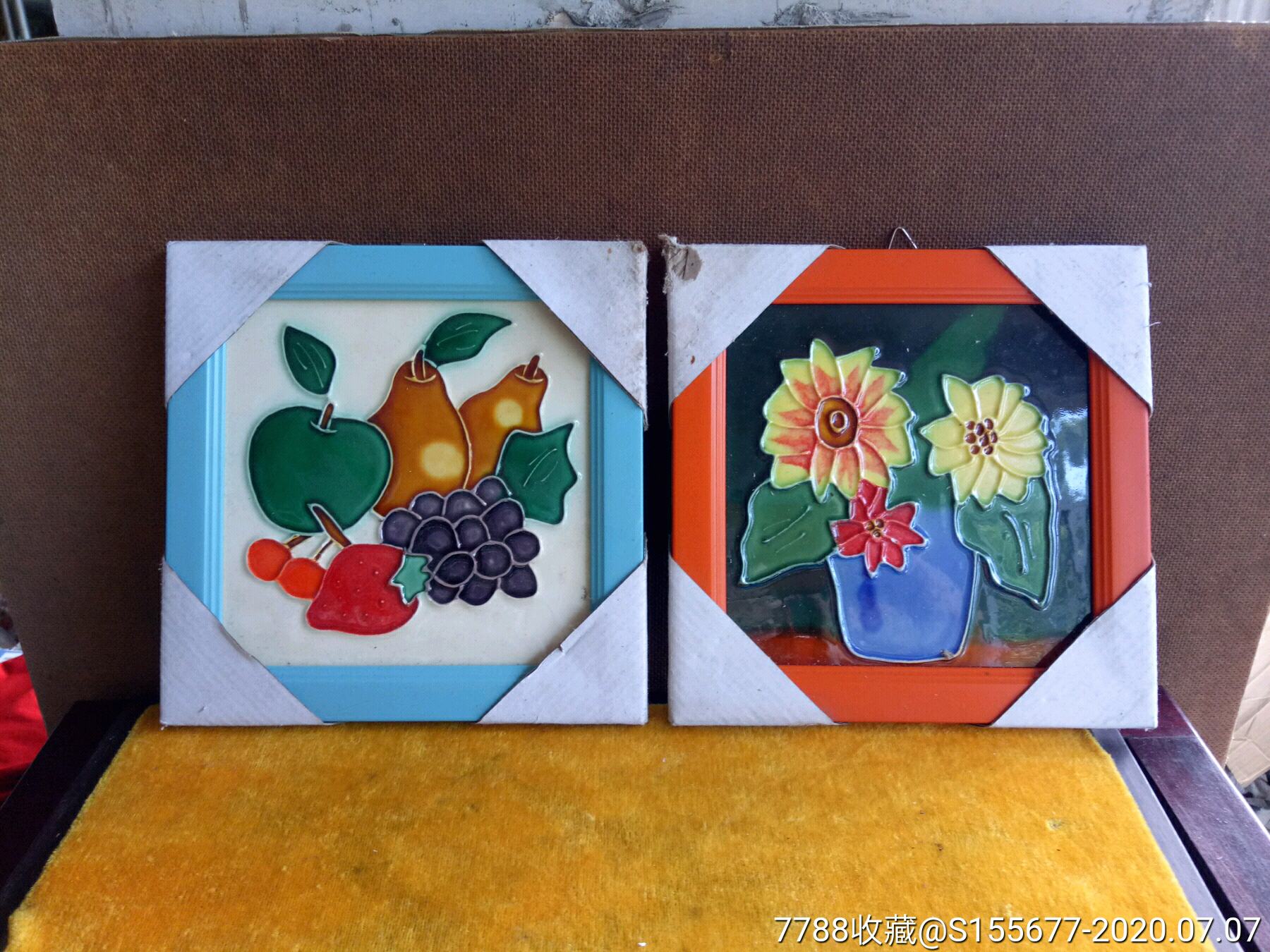 彩瓷画两幅同出