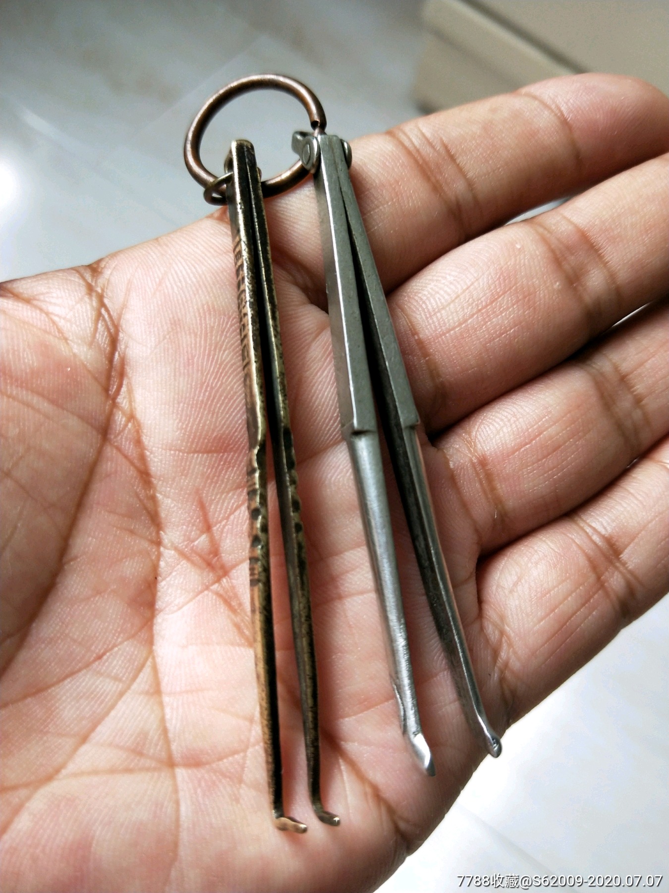 清代小铜镊子两把