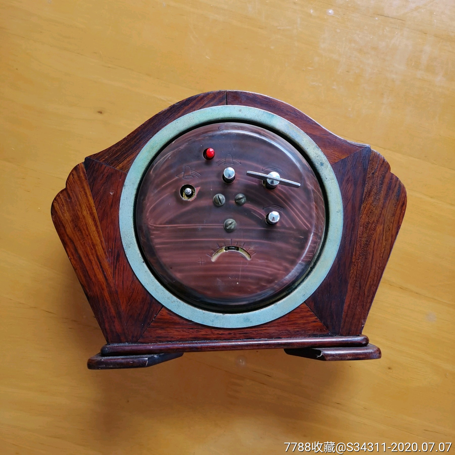 将军牌火车头黄花梨老闹钟