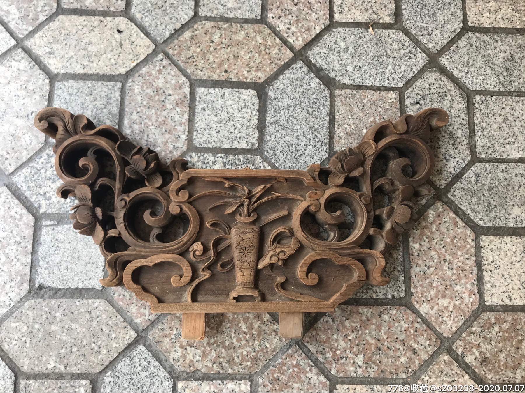 清代镂空雕板一块-木雕花板-7788旧货商城