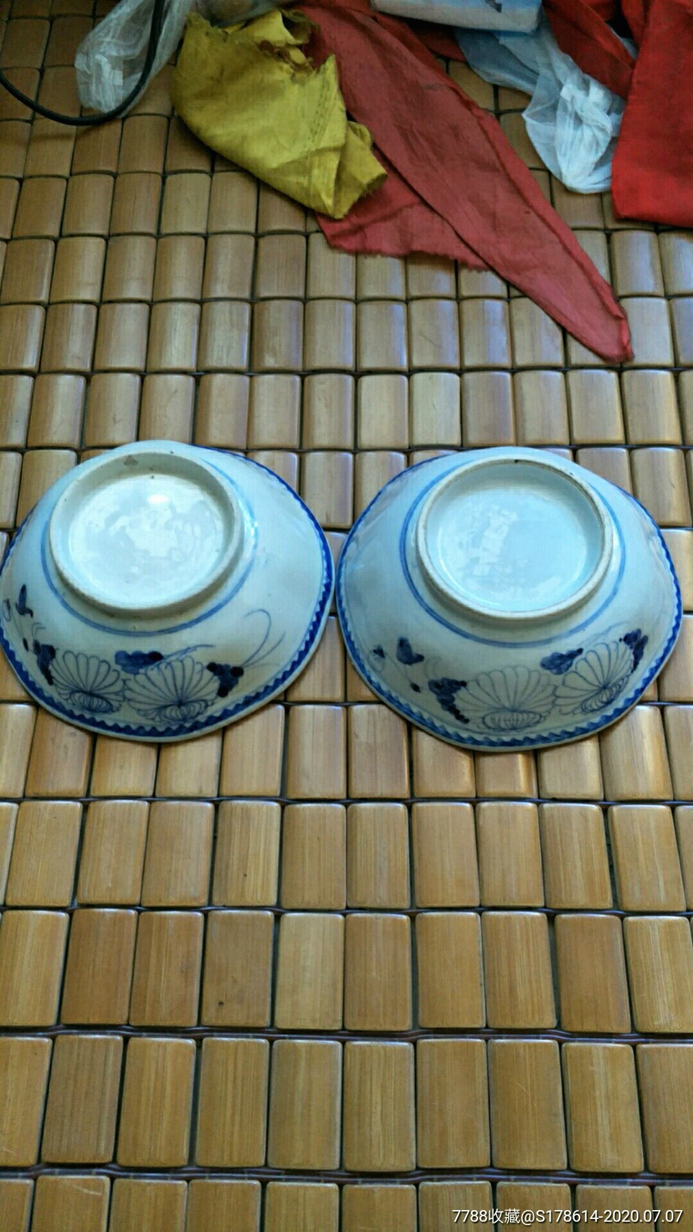 青花八角碗一对