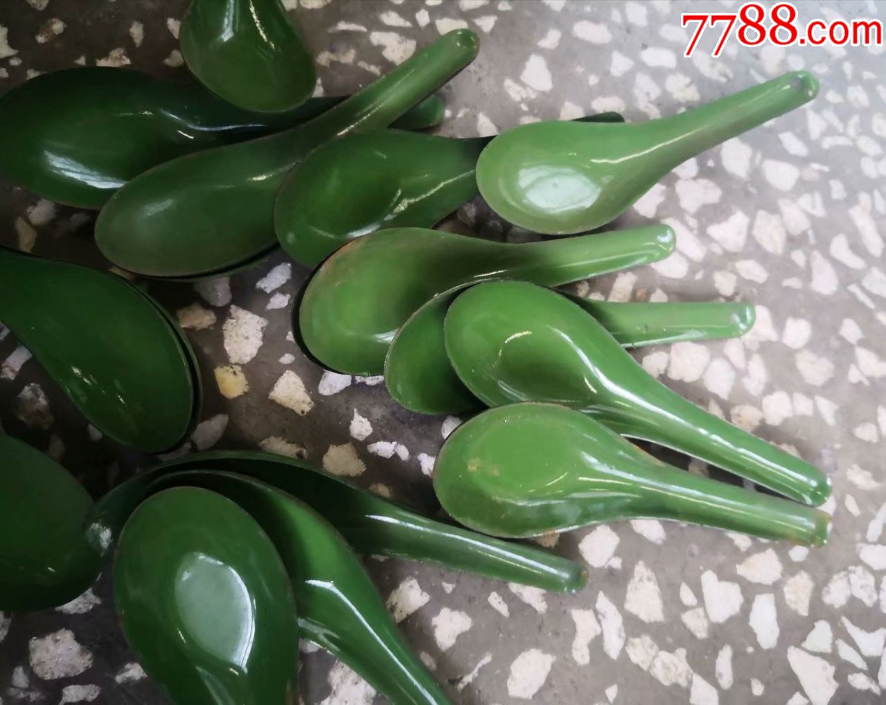 军绿色搪瓷勺子[18个]