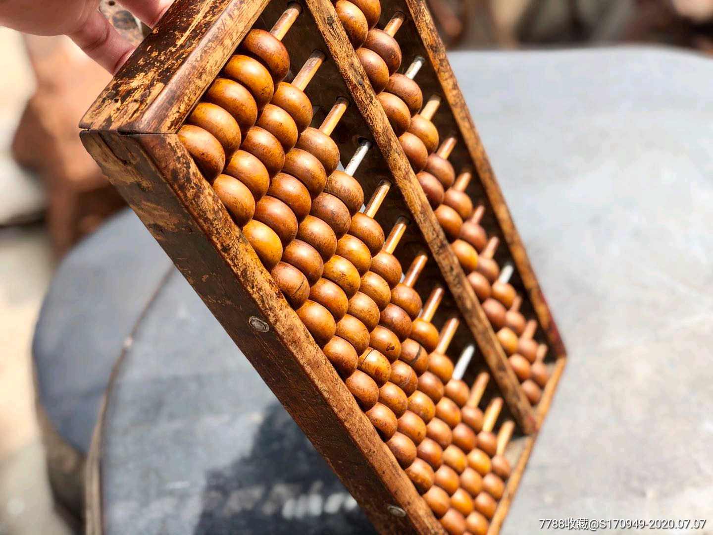 19老算盘,黄杨木珠_算盘_图片收藏_回收价格_7788老酒收藏