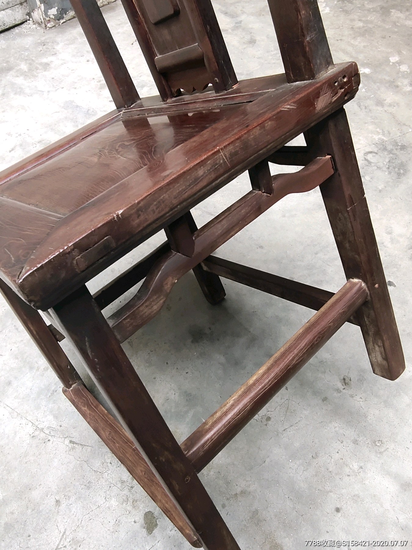 南通工本地柞榛学座椅一字椅靠背椅-木椅/凳-7788旧家具收藏