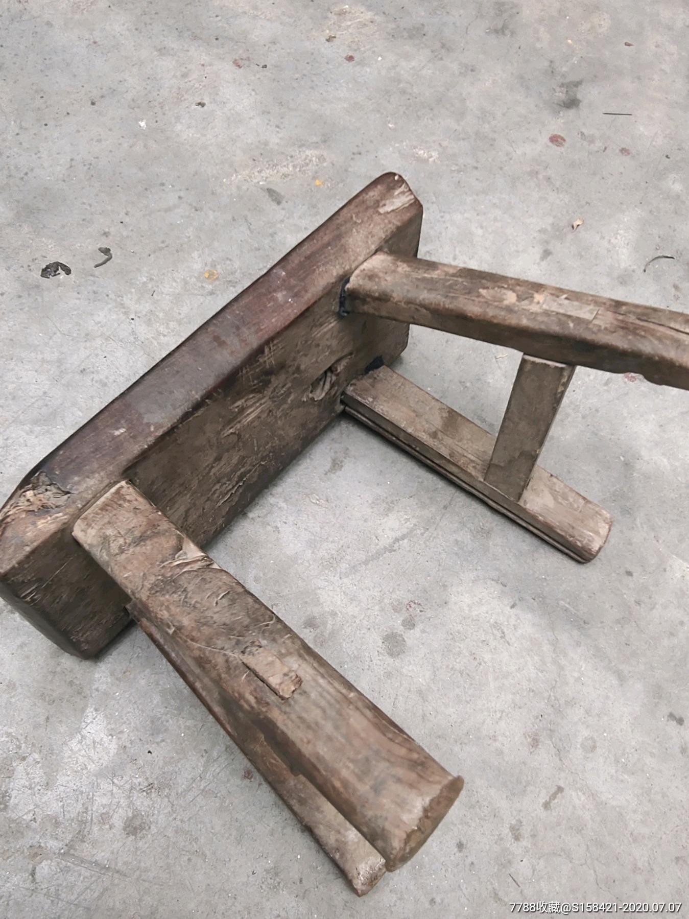 乡下收到的南通本地老柞榛小凳自然包浆_木椅/凳_第8张_7788旧家具