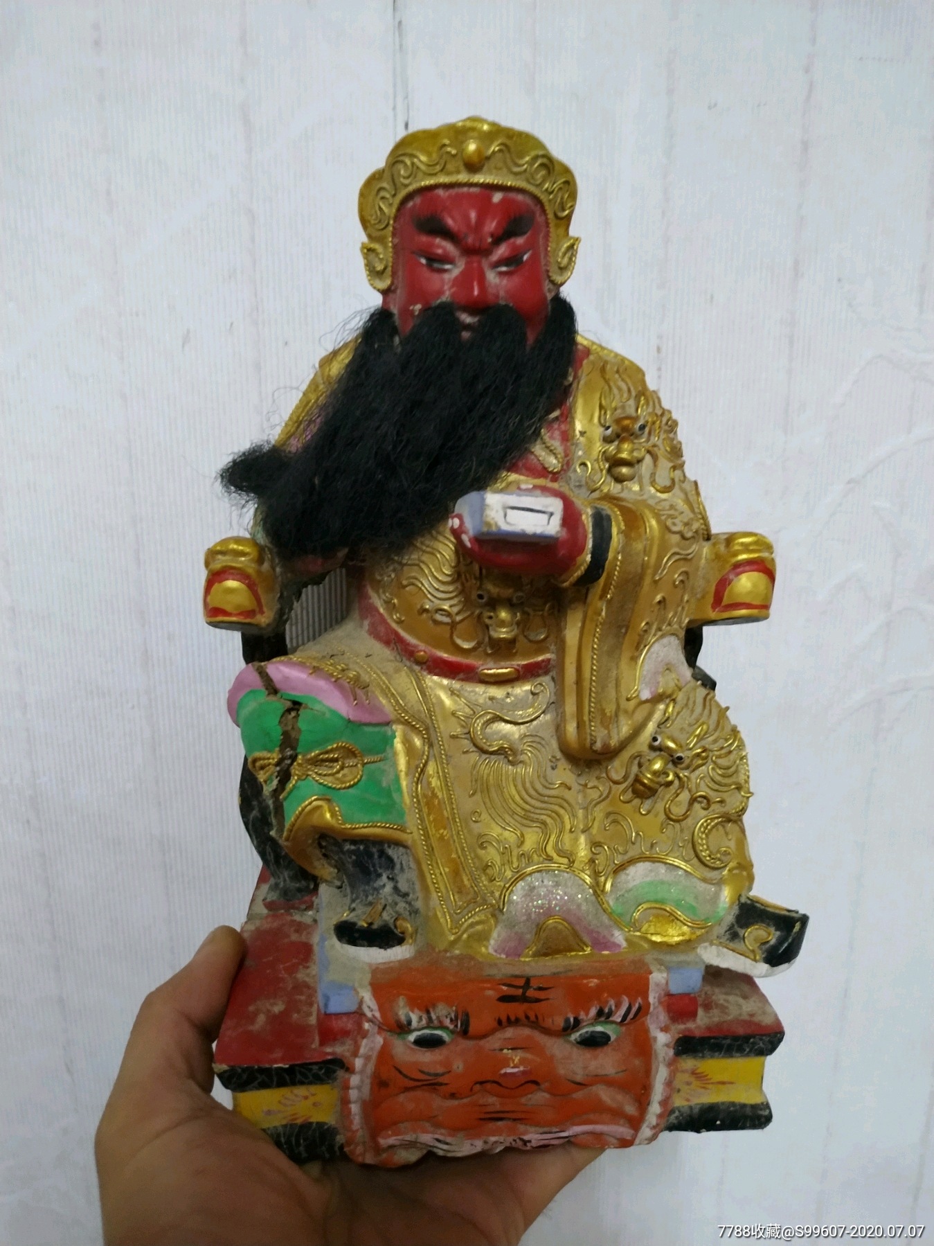 闽南漆线整木雕关公老佛像