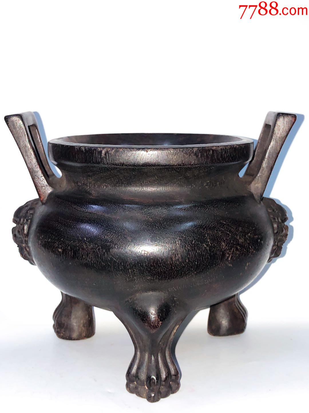 老料紫檀整木雕香炉