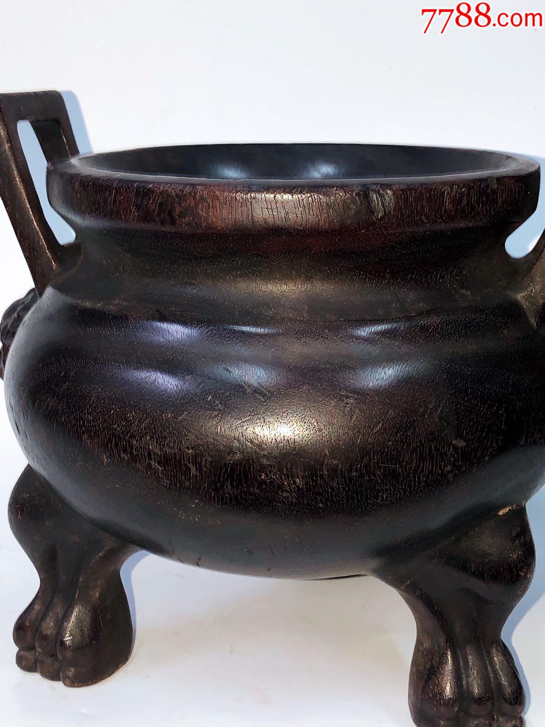 老料紫檀整木雕香炉