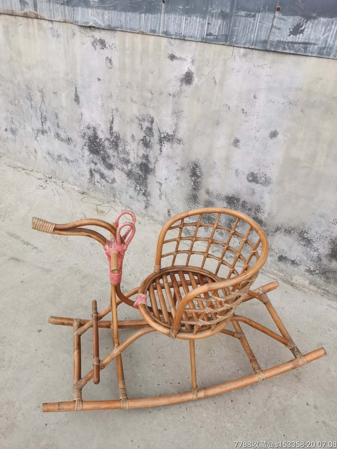 解放时期,苏作古典,手工编织竹儿童木马