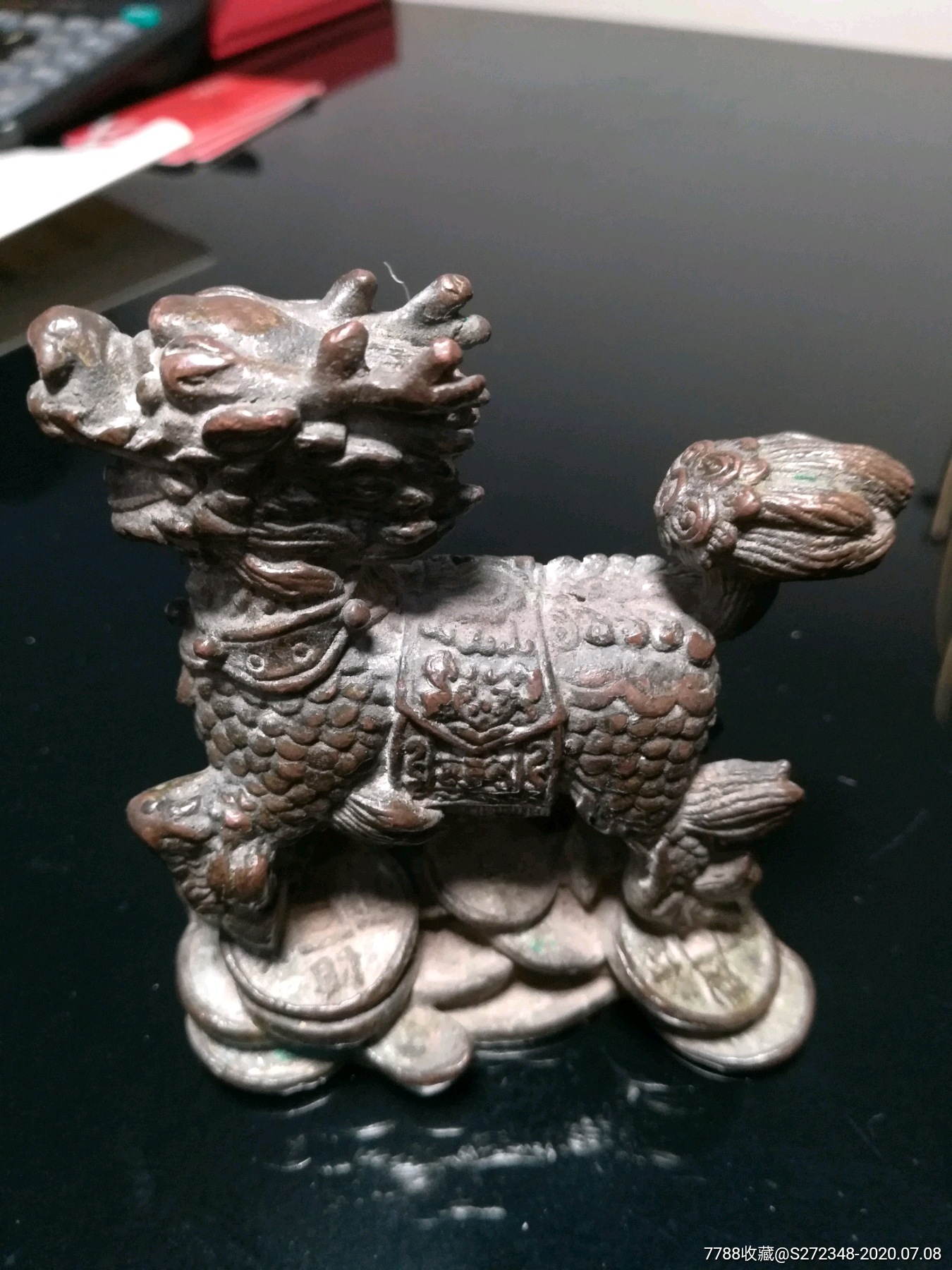 民国文房麒麟铜镇纸