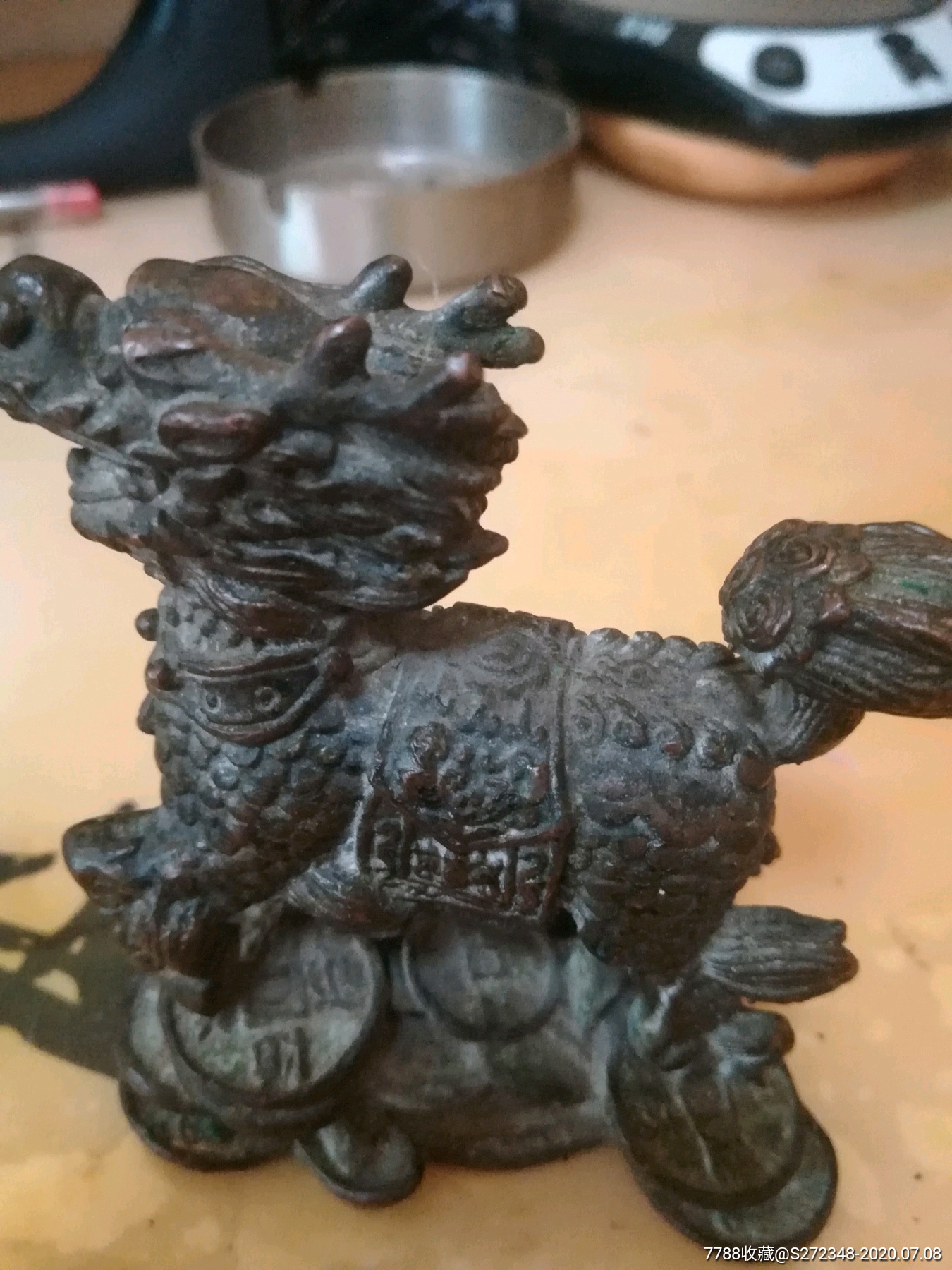 民国文房麒麟铜镇纸