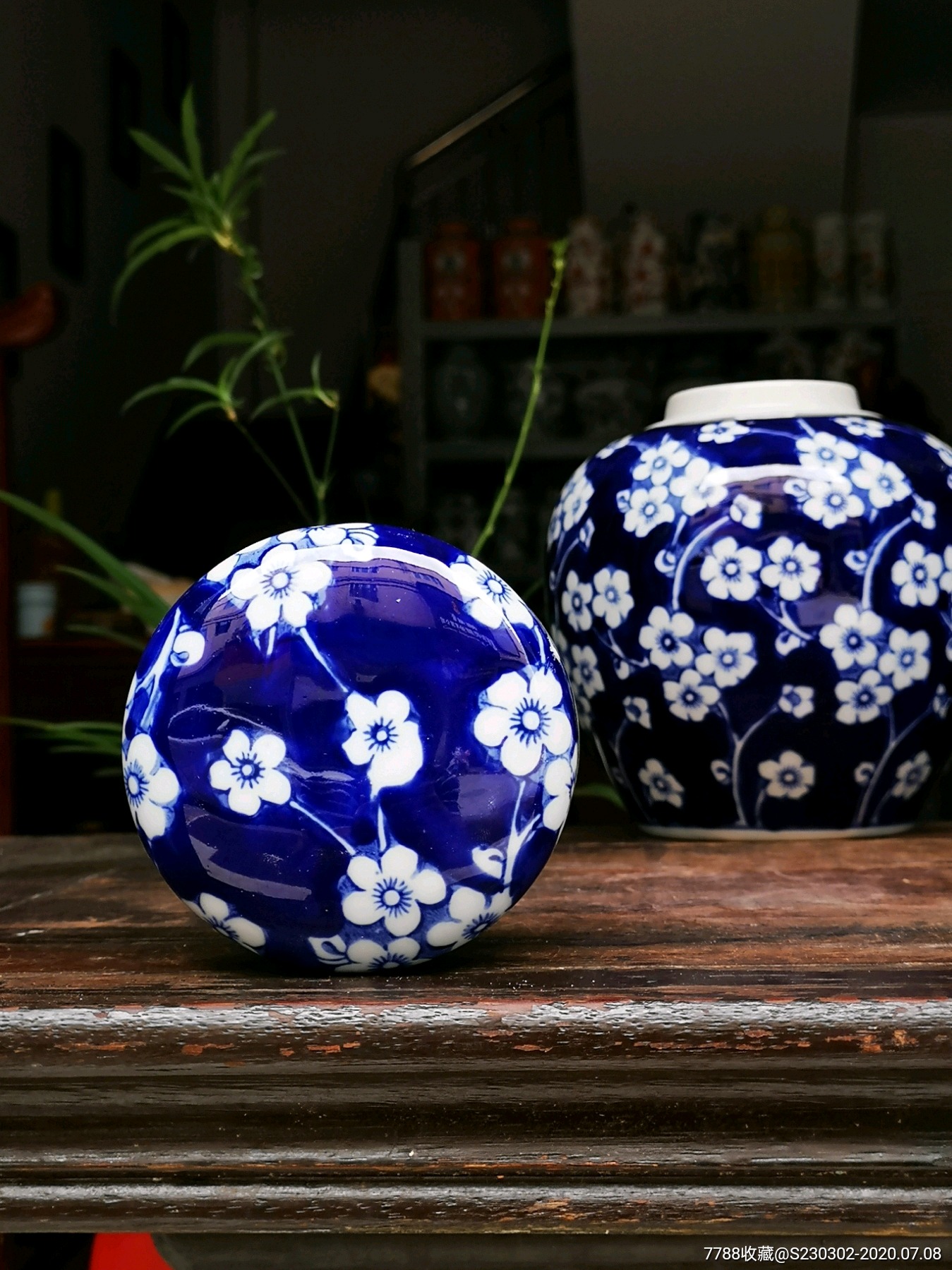 纯手绘青花茶叶罐礼套装储存茶叶罐子包装盒陶瓷茶叶罐礼品盒蓝釉手绘