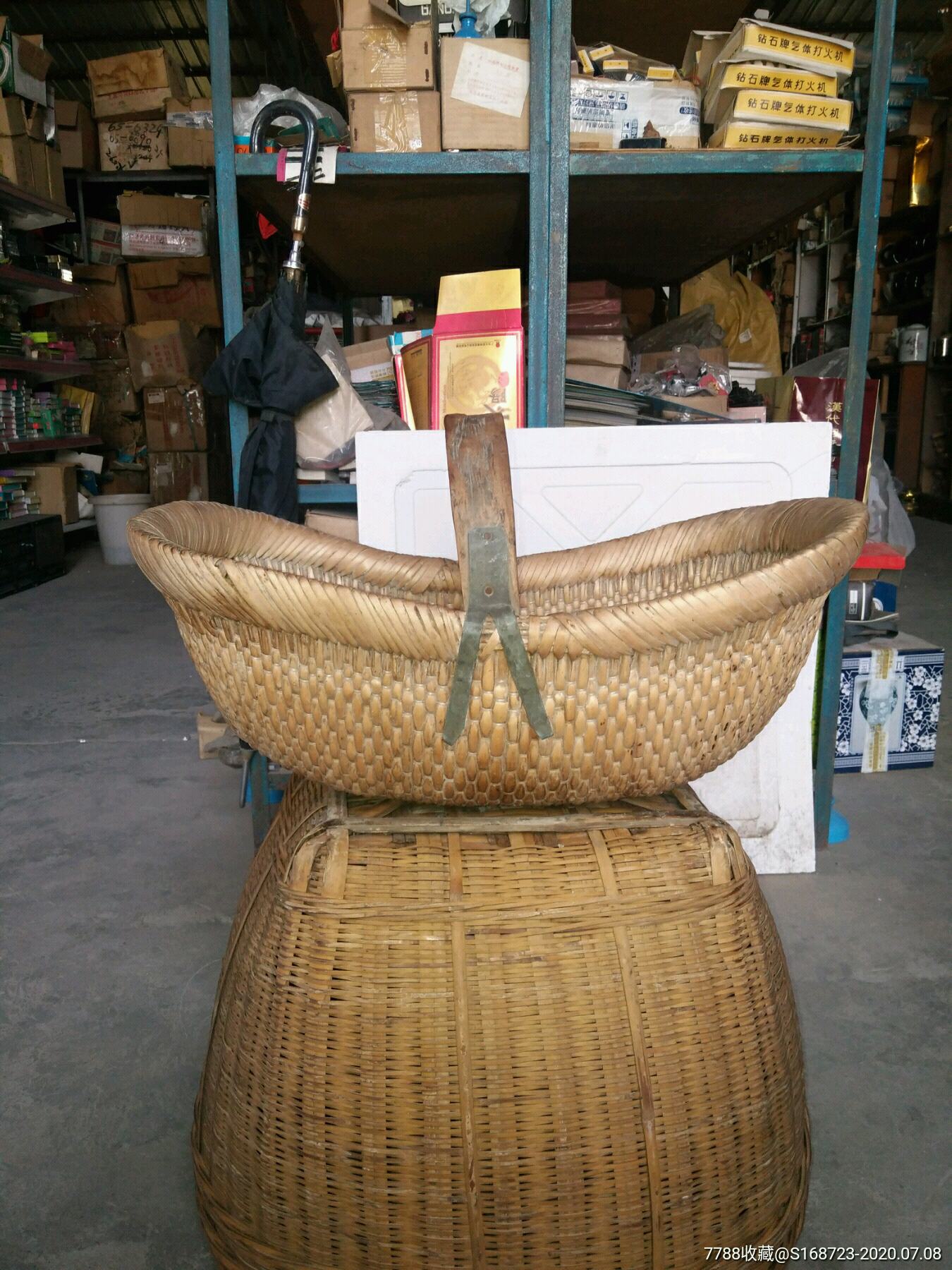 八九十年代怀旧收藏二手老物件柳编篮子筐子