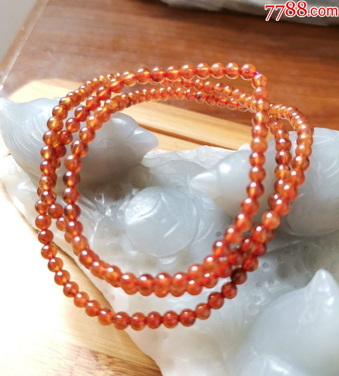 顶级橙色石榴石芬达石手串项链13.6克