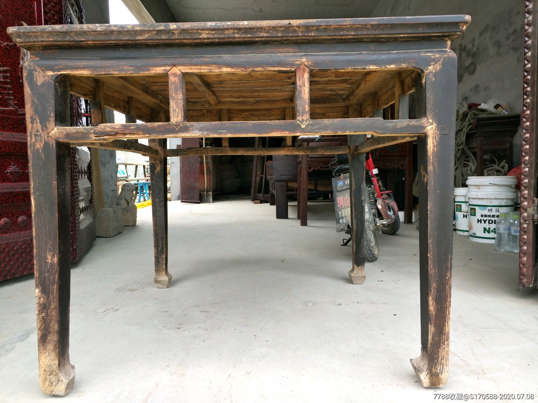 清中期槐木方桌,全品无修无松动,结实牢固