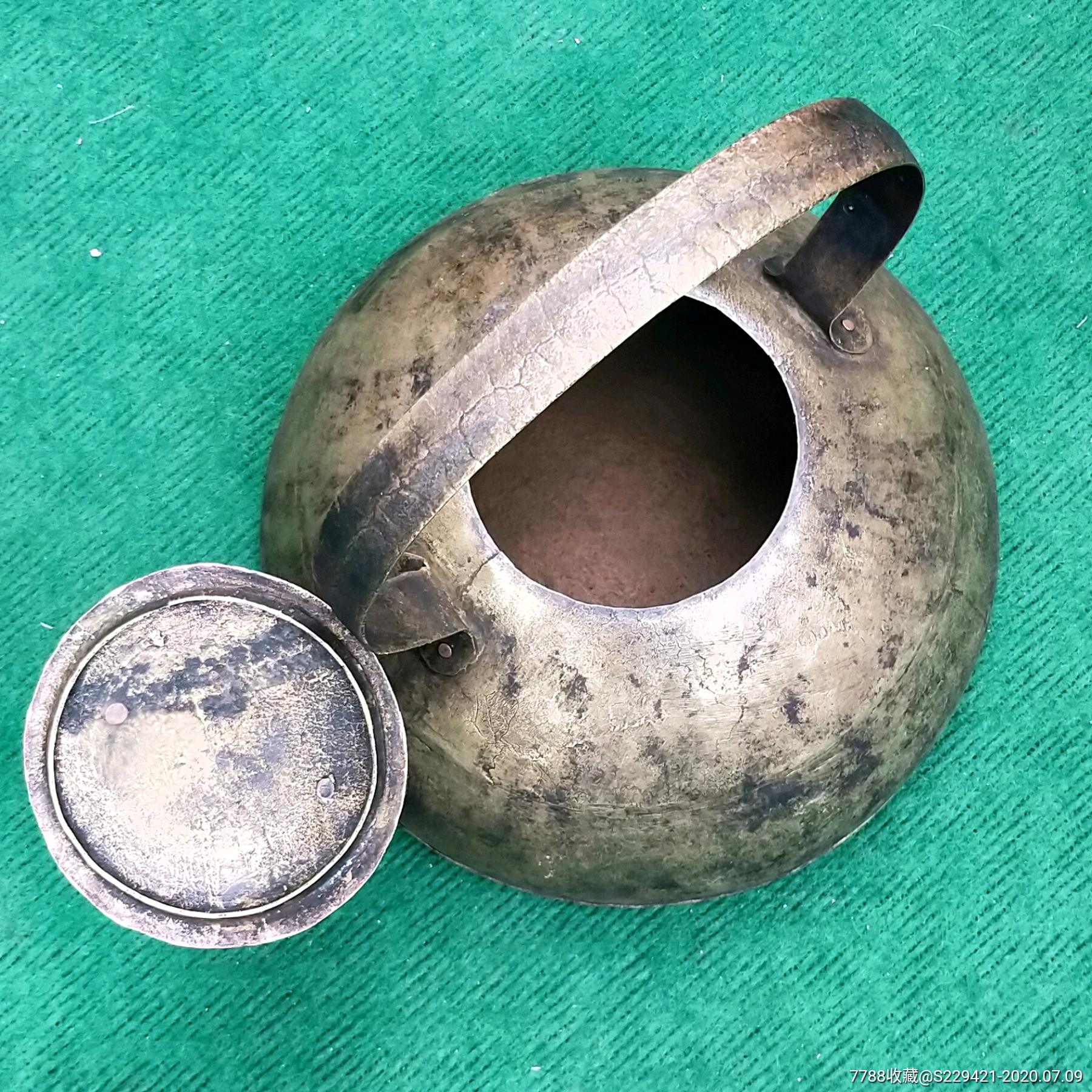 清代黄铜烧水壶古董铜器茶壶