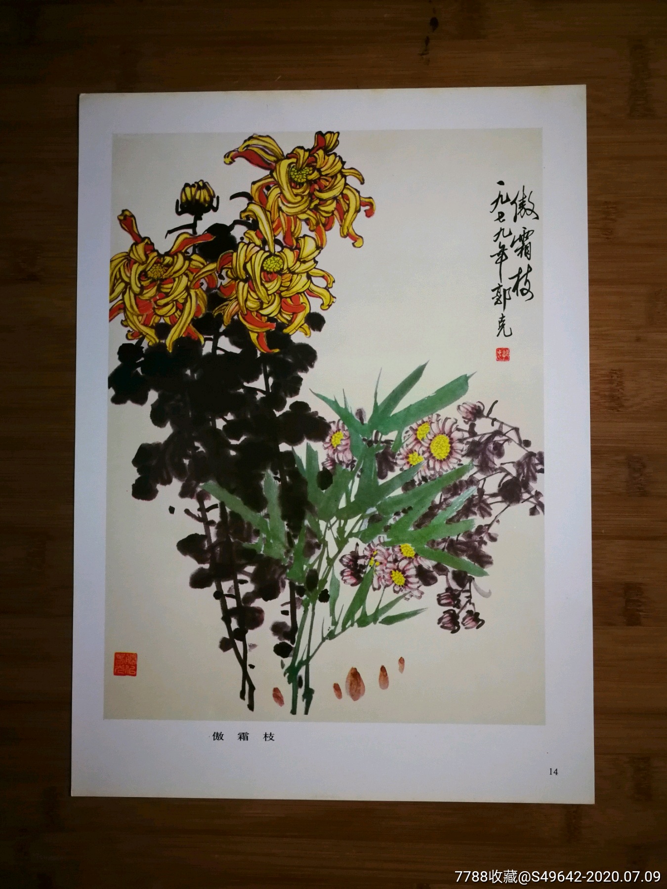 怀旧名家中国画傲霜枝郭克绘1988年西南大学版8开