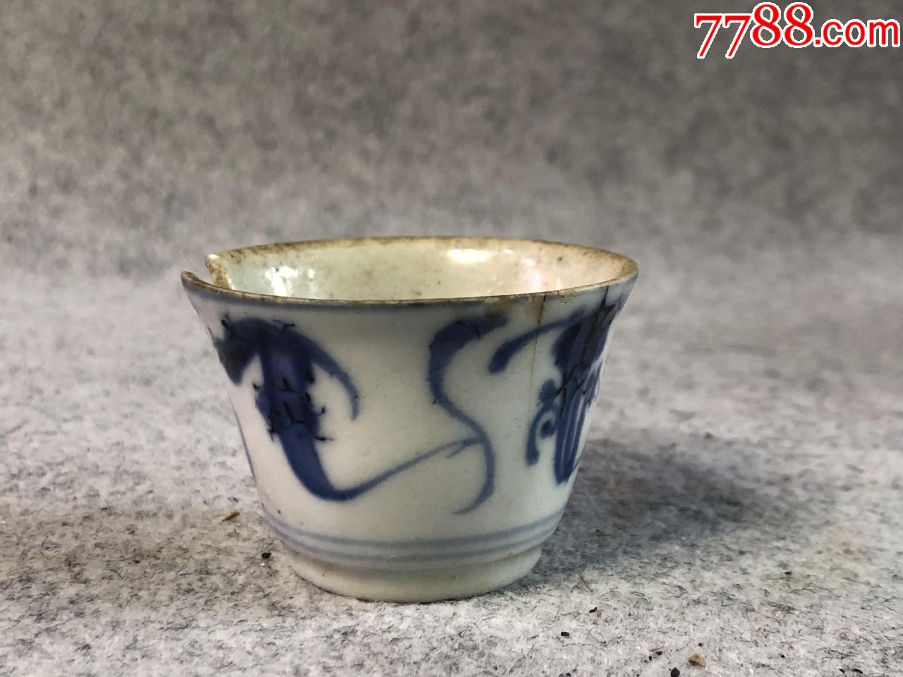 清代青花小酒杯