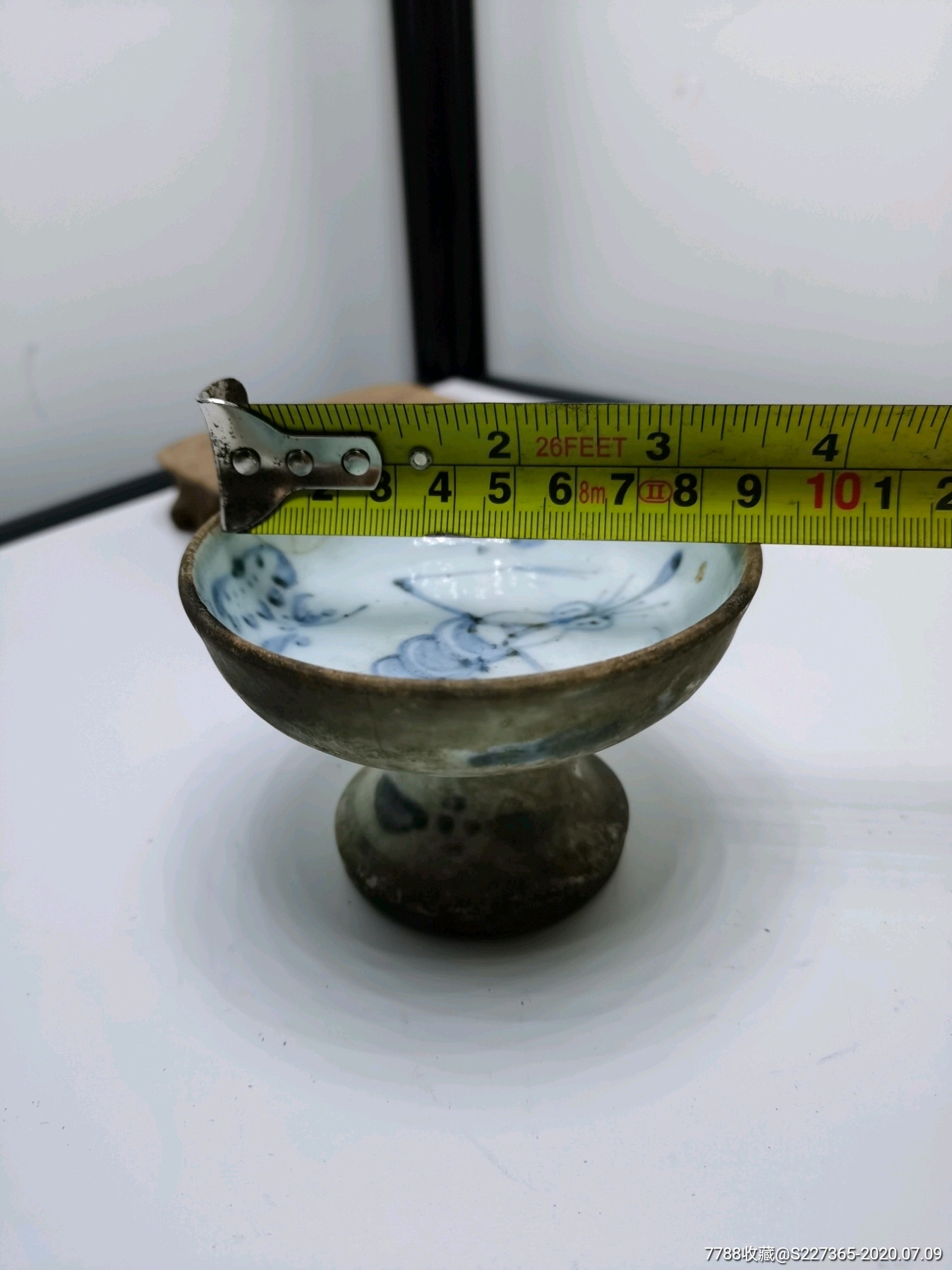 晚清清花油灯盏