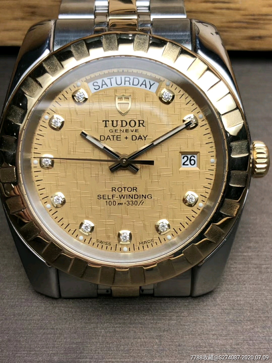 帝舵23013经典系列,表径不含把41mm,男士自动机械,18k金三角坑纹外圈