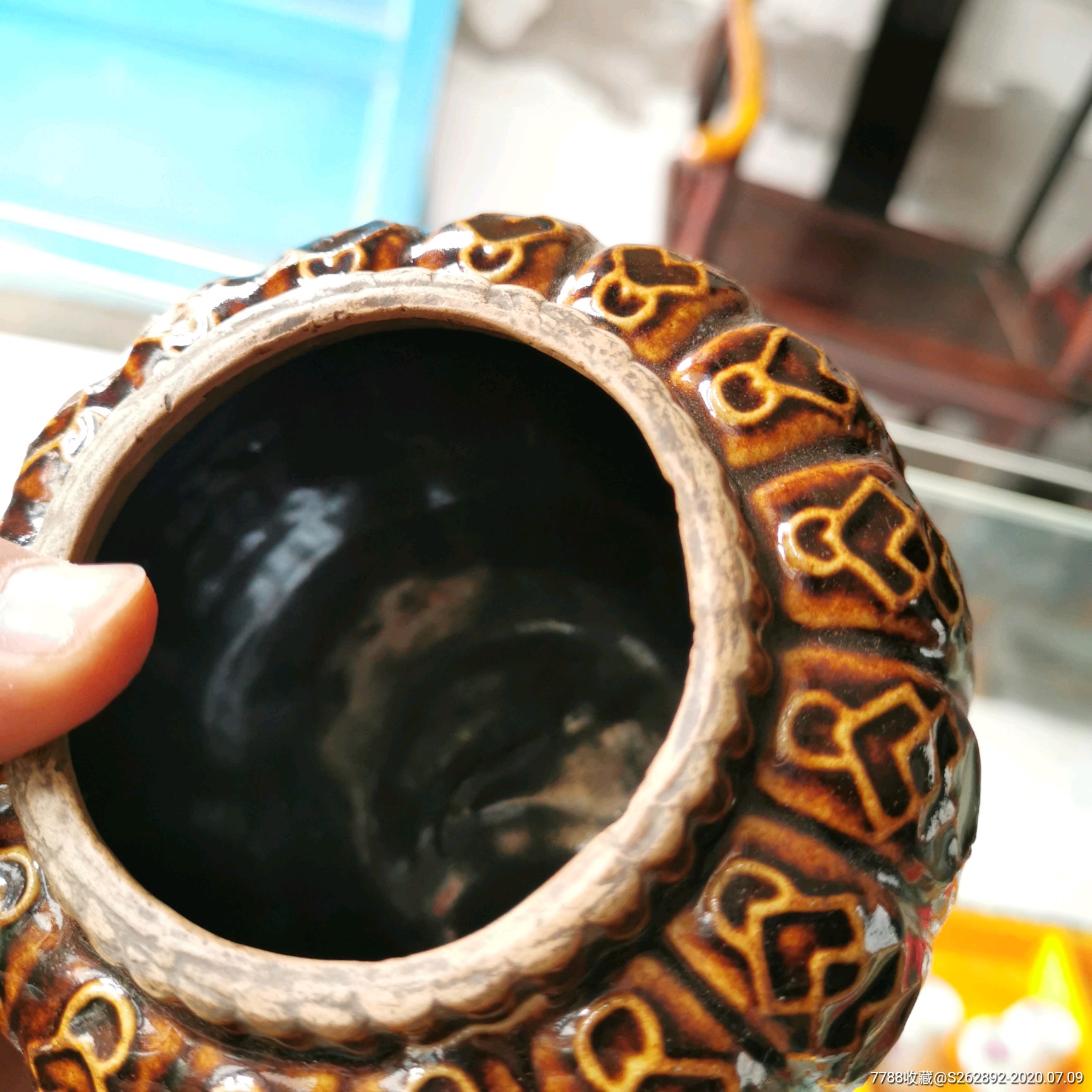 民国精美的小瓷罐瓜棱罐子