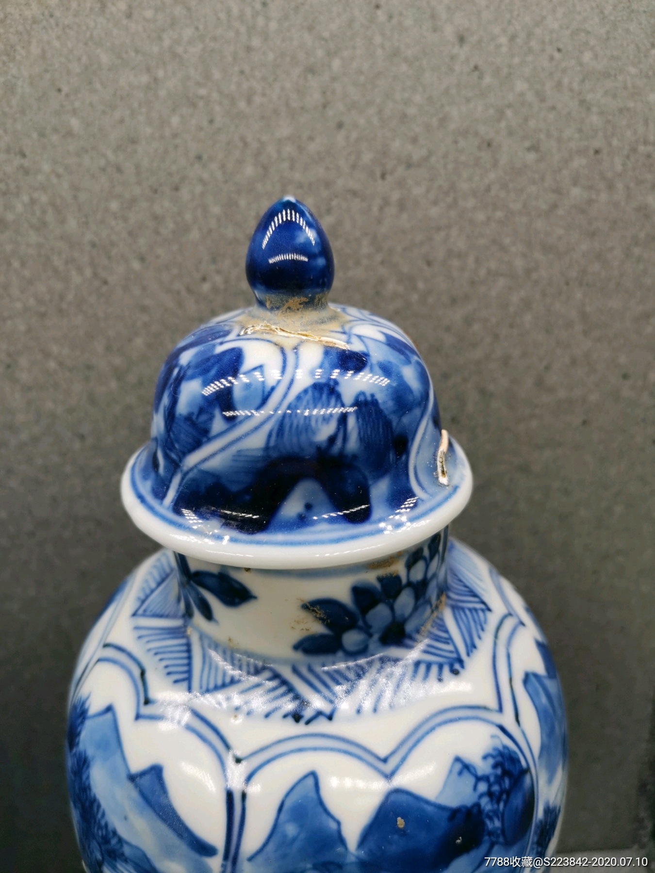 越南海捞出水清康熙青花山水将军罐一对_青花瓷_第8张_7788瓷器