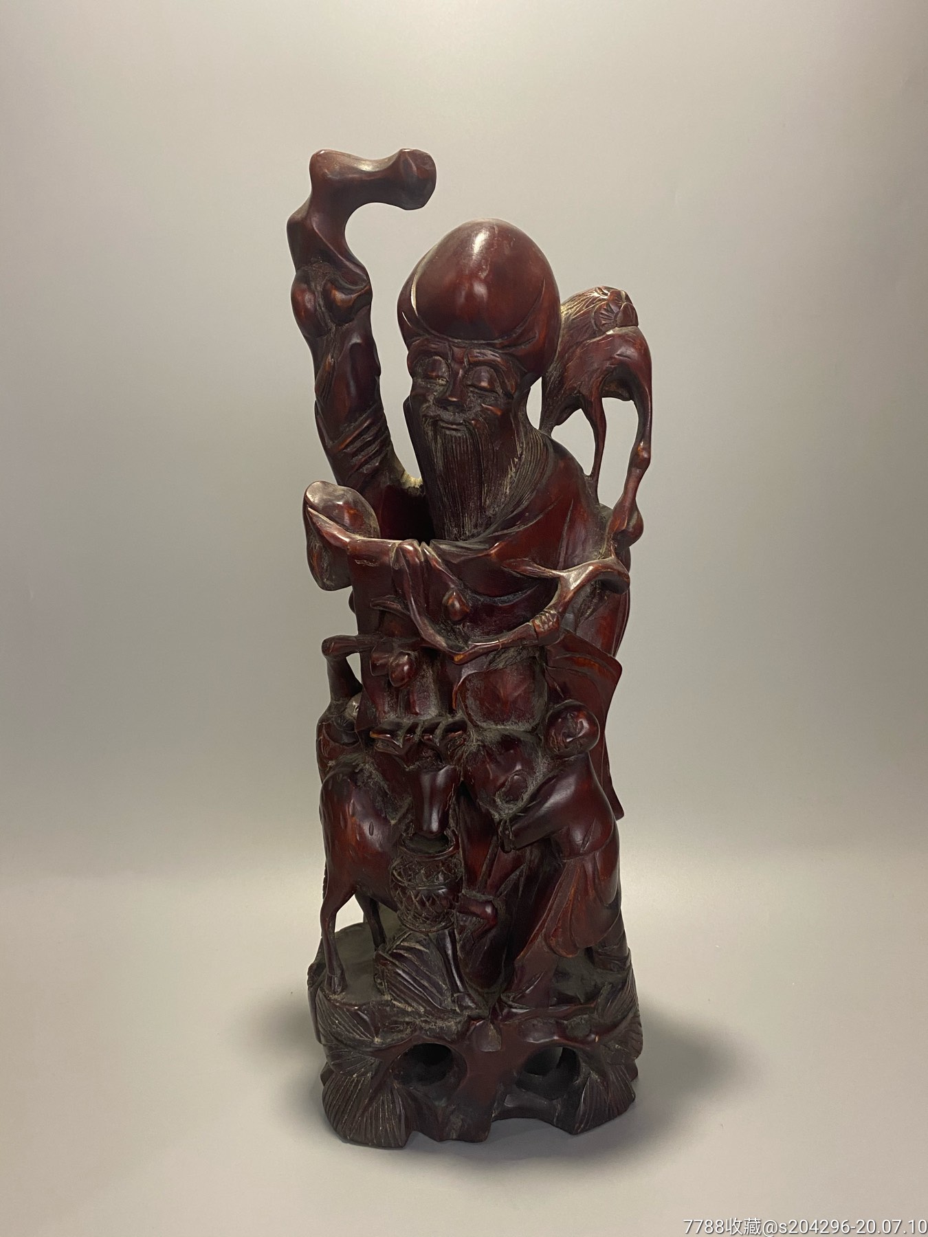 "商品>>>>￥3,58010品99清代红木雕刻老寿星