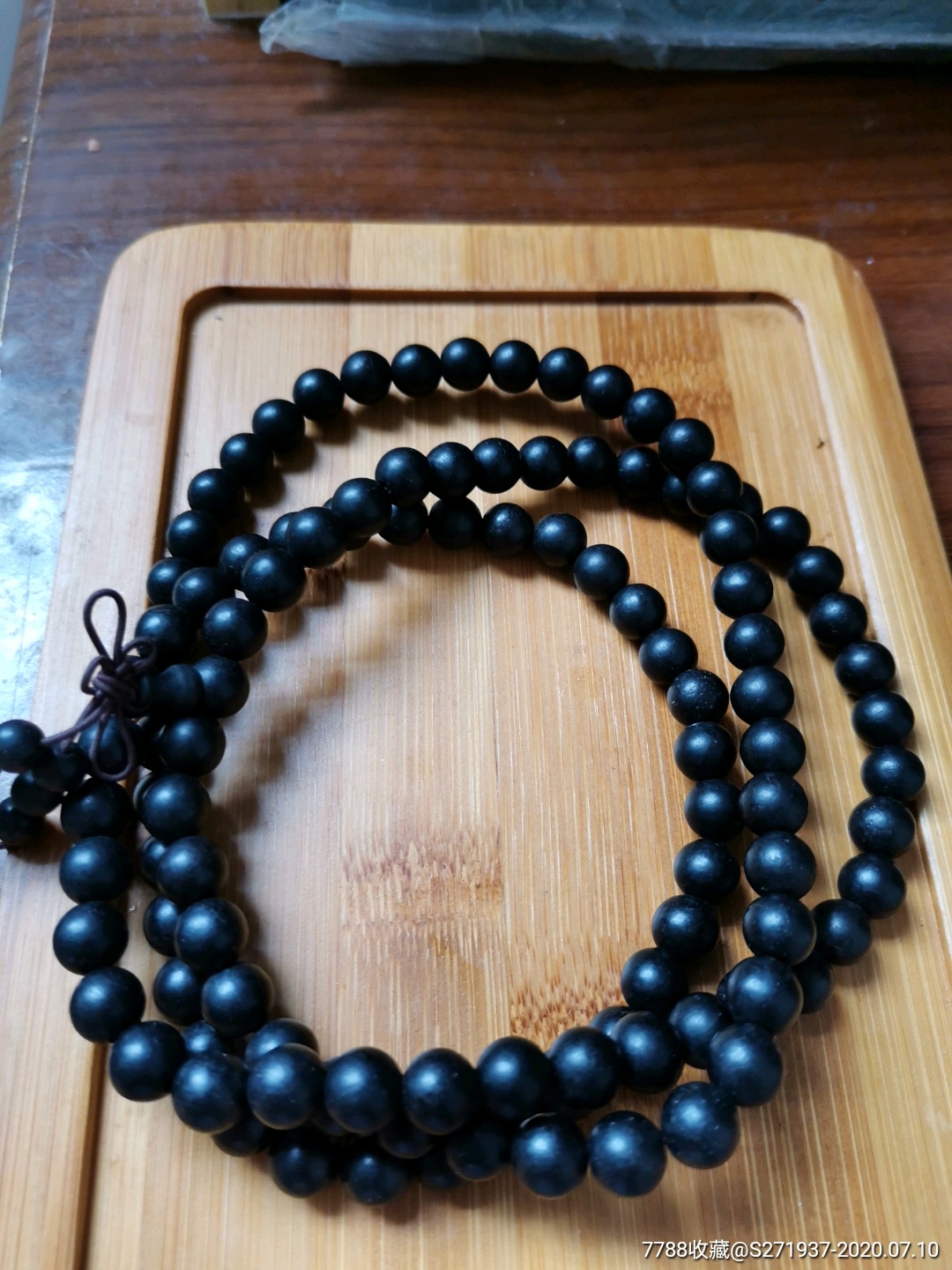 精品老料黑檀手串油脂好密度高