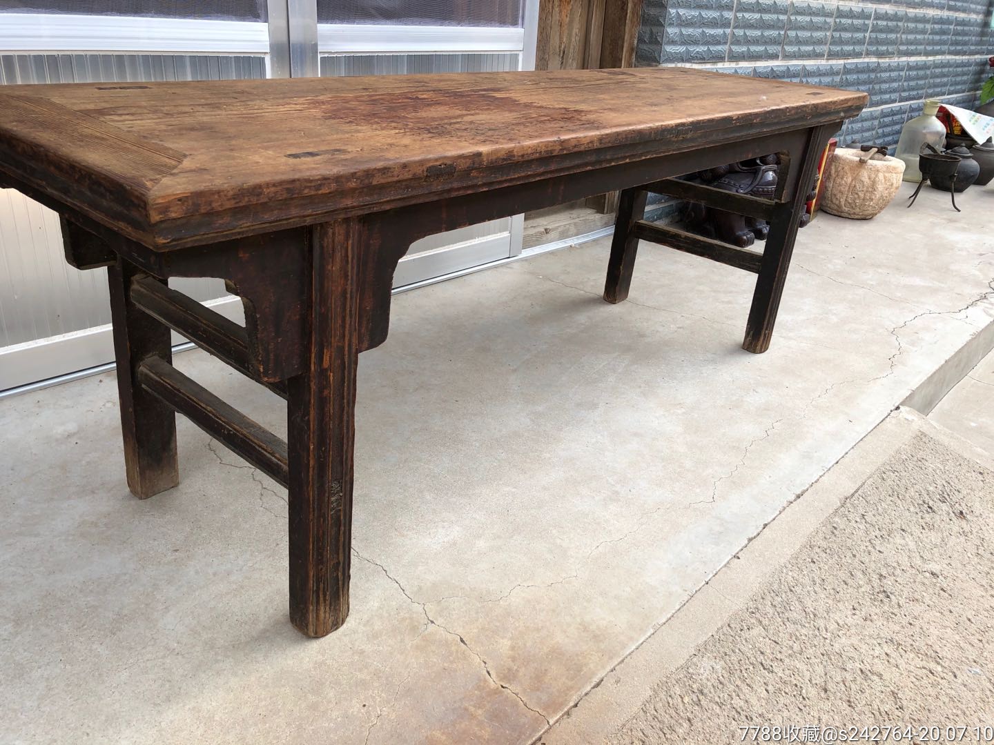 清代榆木大春凳.结实牢固,使用方便,收藏极品.