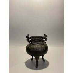 清代双龙耳狮子钮铜熏香炉_铜炉_图片鉴赏_收藏价格_7788铜器收藏