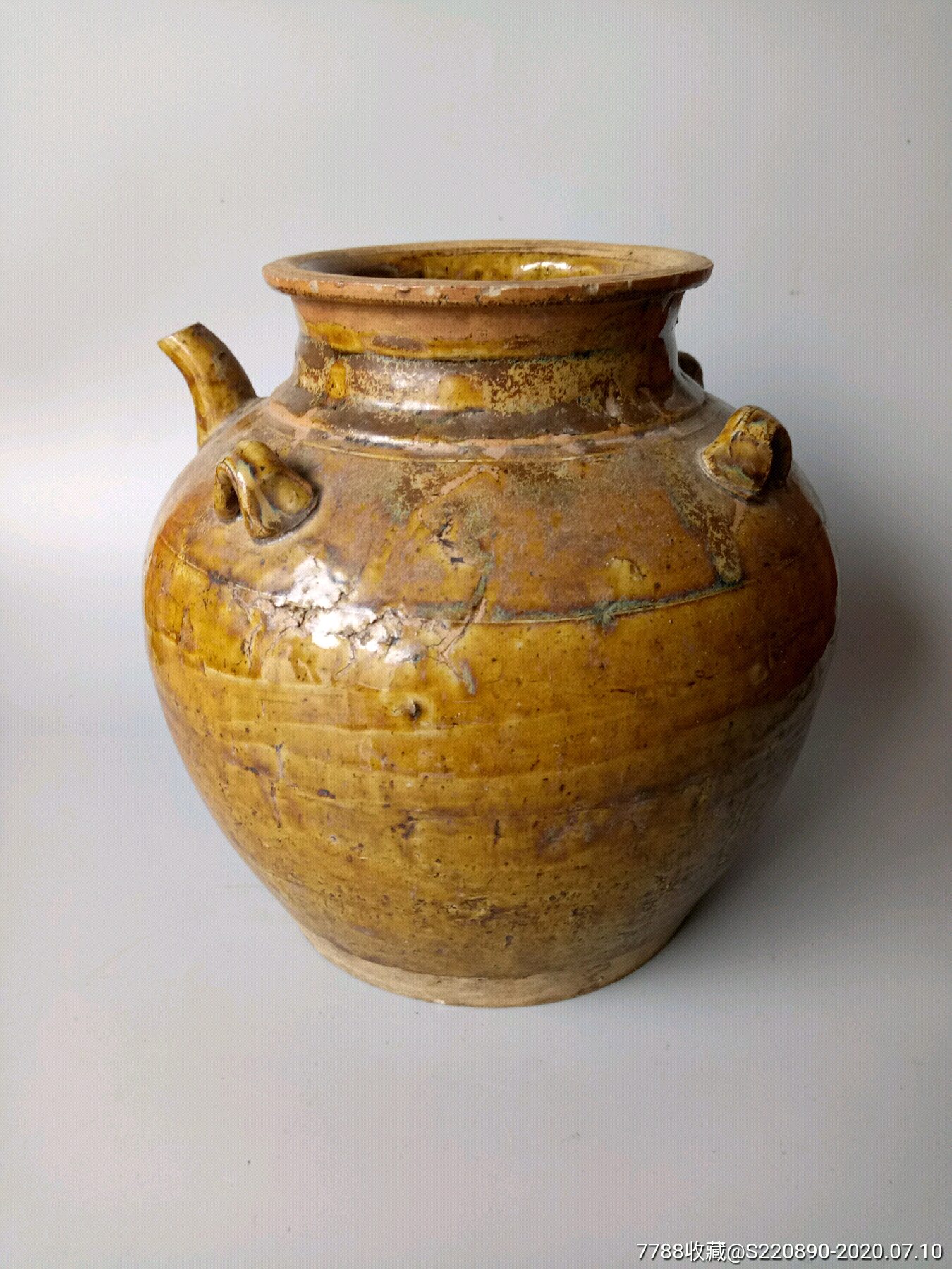 唐黄釉四系壶_价格400元【臻品瓷器店】_第1张_7788收藏__收藏热线