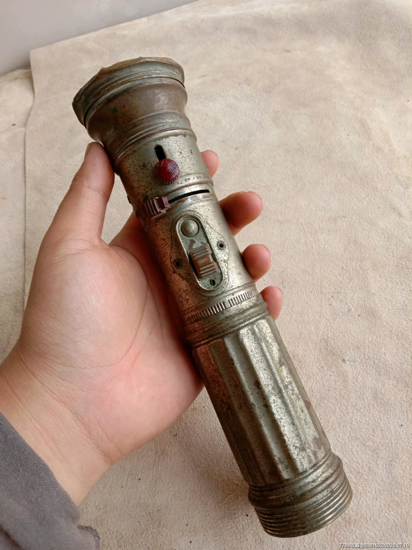 民国抗战电筒老式纯铜手电筒少见老电筒老物件复古
