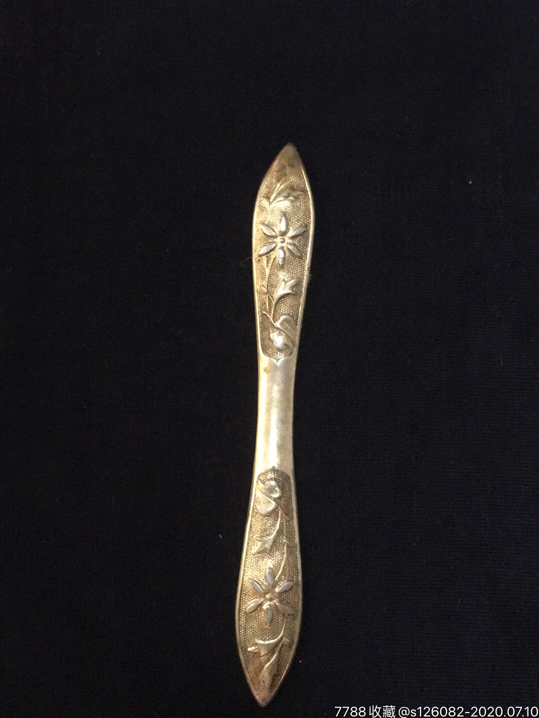 银鎏金双尖发簪