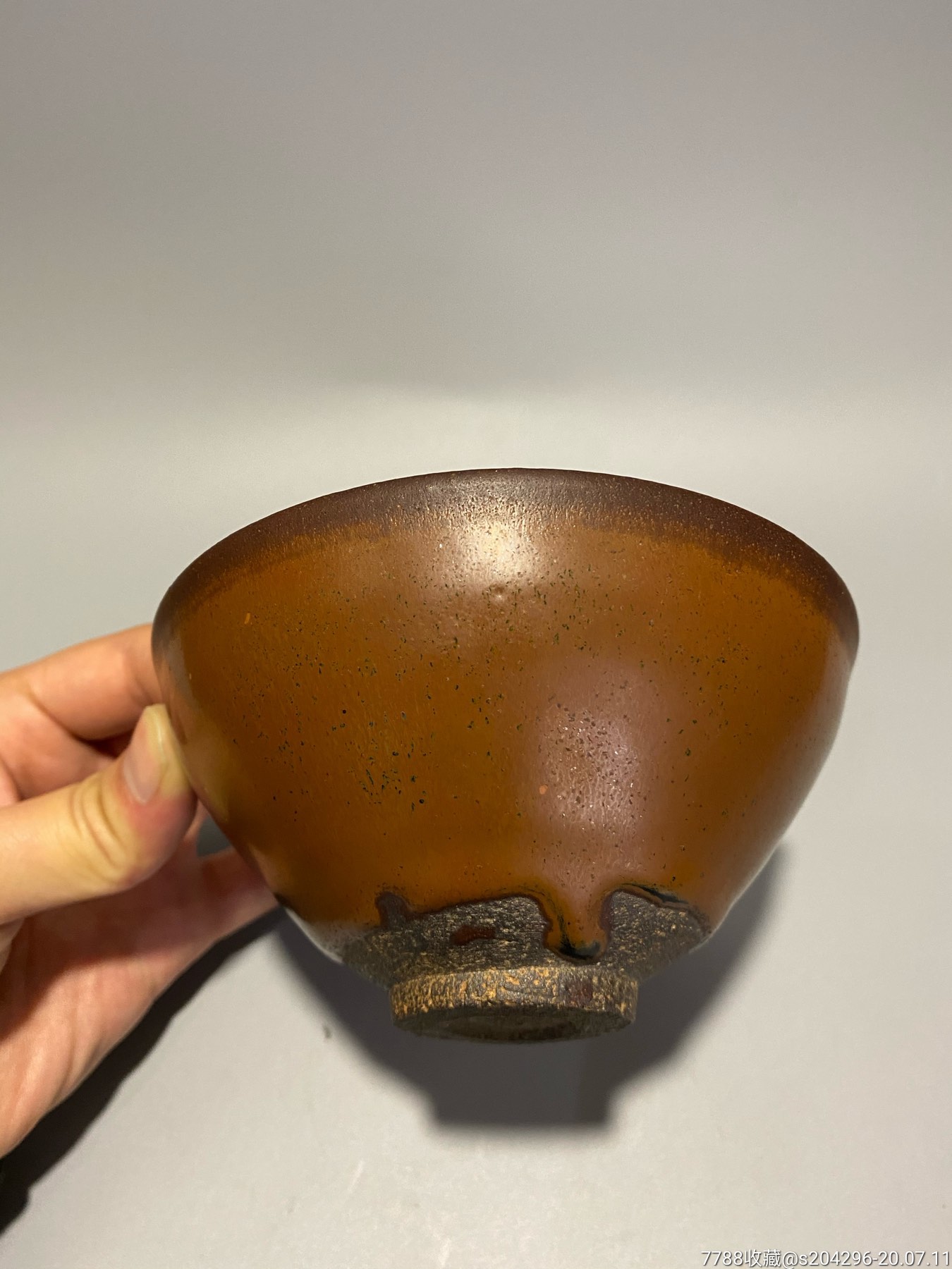 宋代柿红釉建窑盏