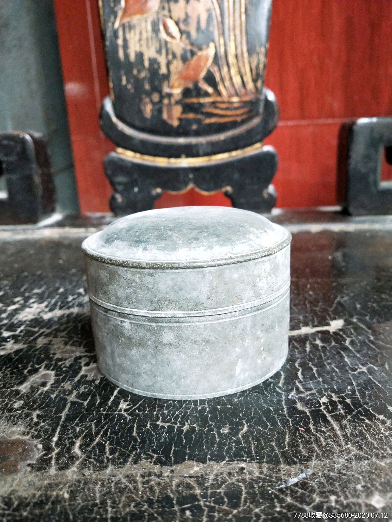 民国合利造锡粉盒锡器锡茶叶罐锡罐茶盘壶承茶海茶池