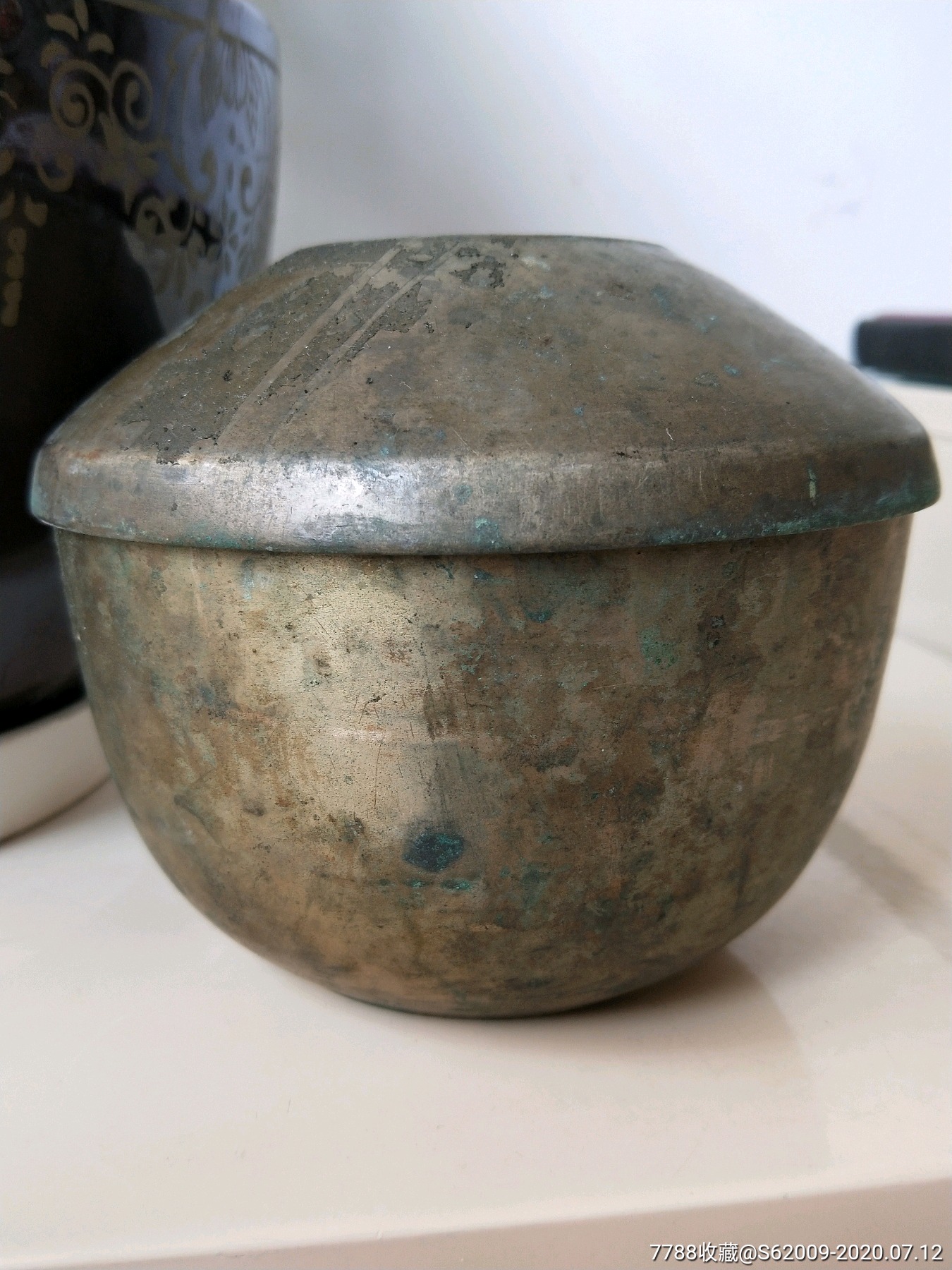 民国全品带盖儿老铜钵